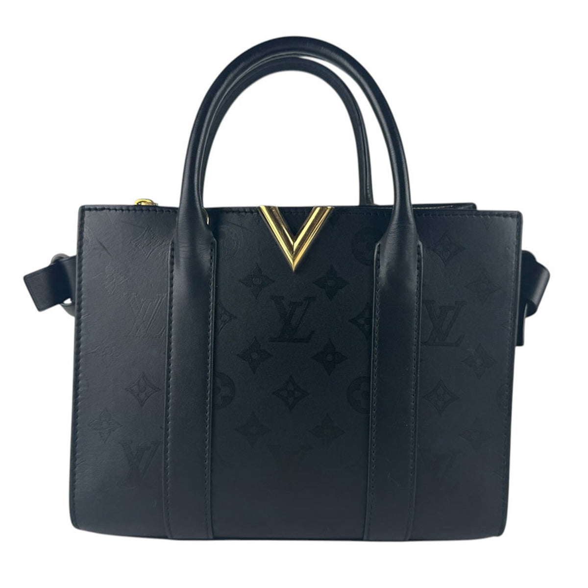 Louis Vuitton Black Leather Handbag Shoulder Bag (Pre-Owned)