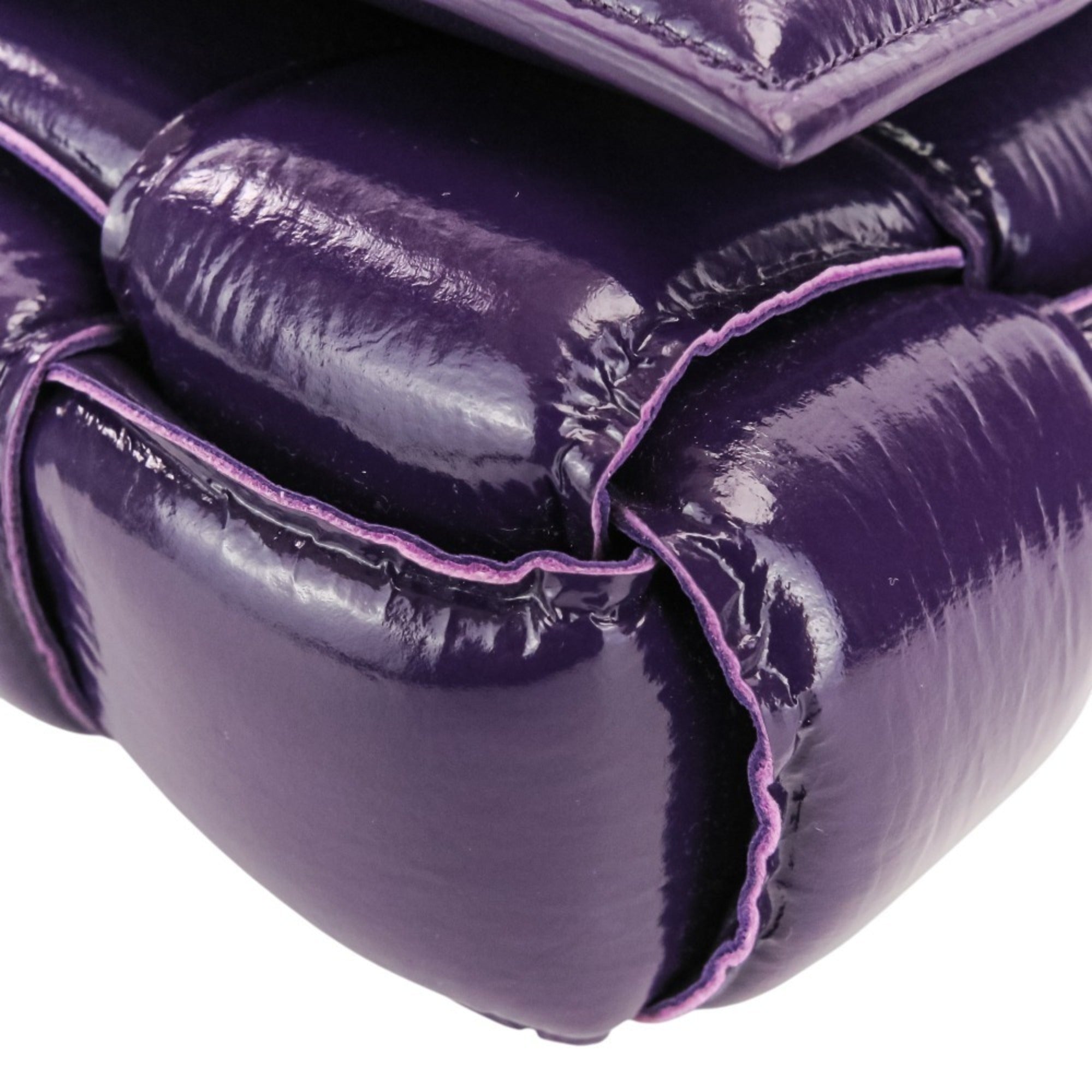 Bottega Veneta Purple Patent Leather Shoulder Bag (Pre-Owned)