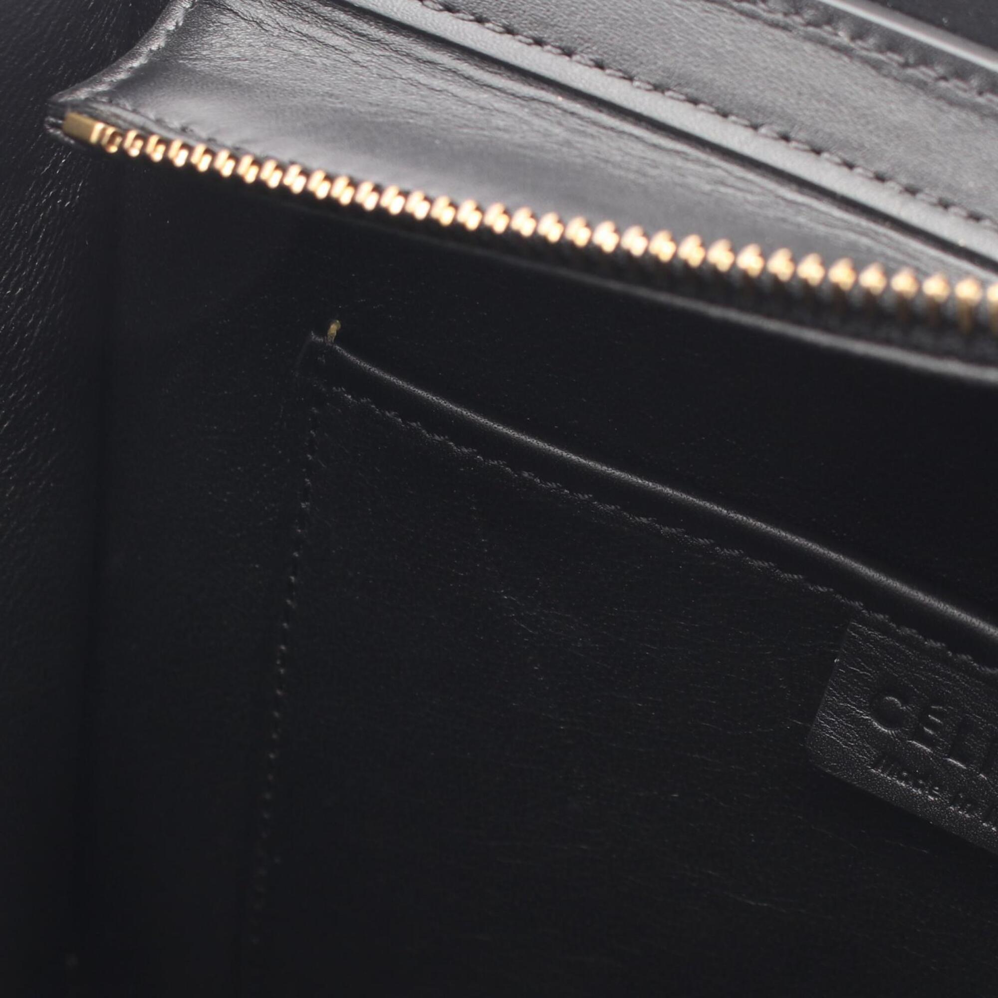 Celine Black Gray Green Leather Handbag (Pre-Owned)