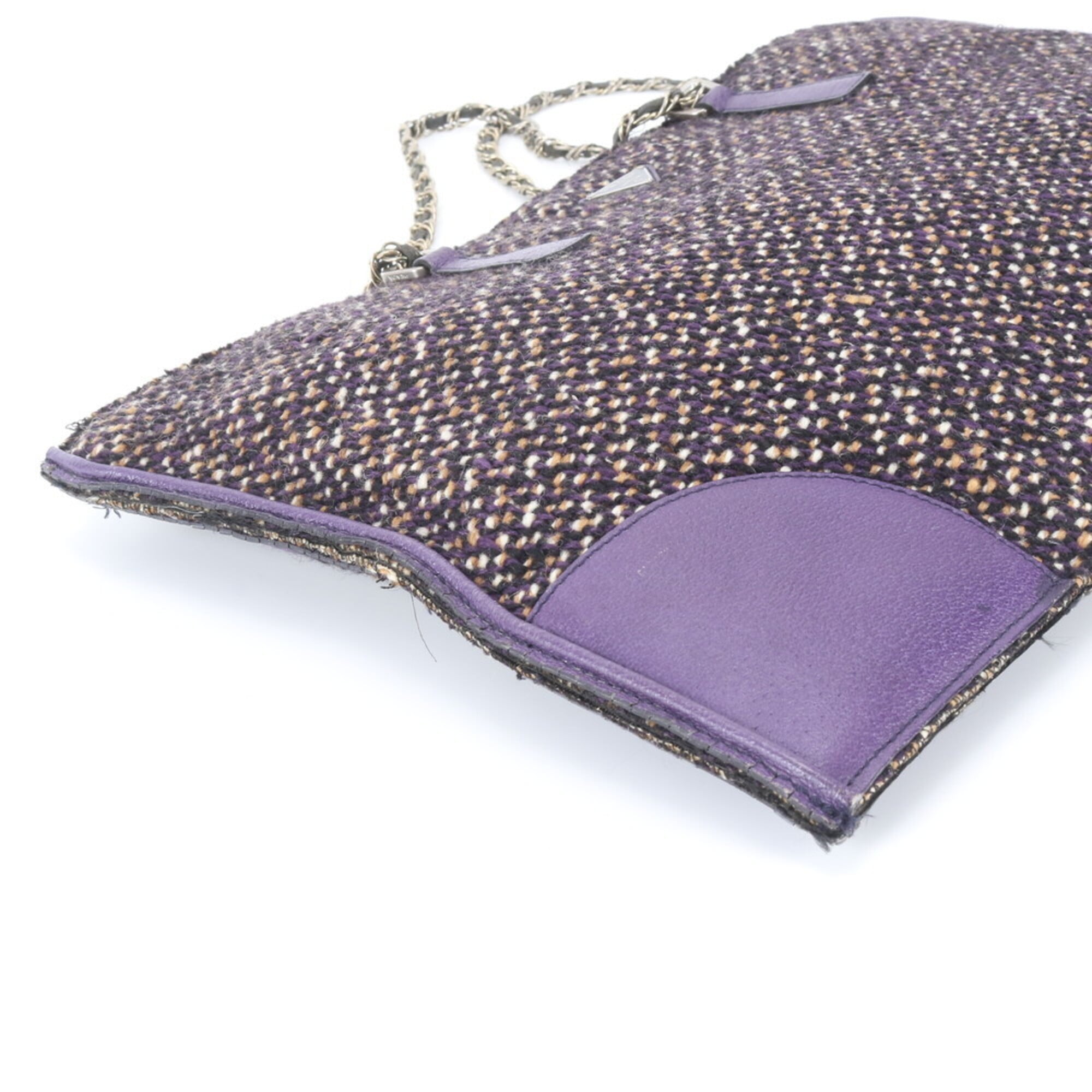 Prada Purple Canvas Leather Handbag Tote Bag (Pre-Owned)