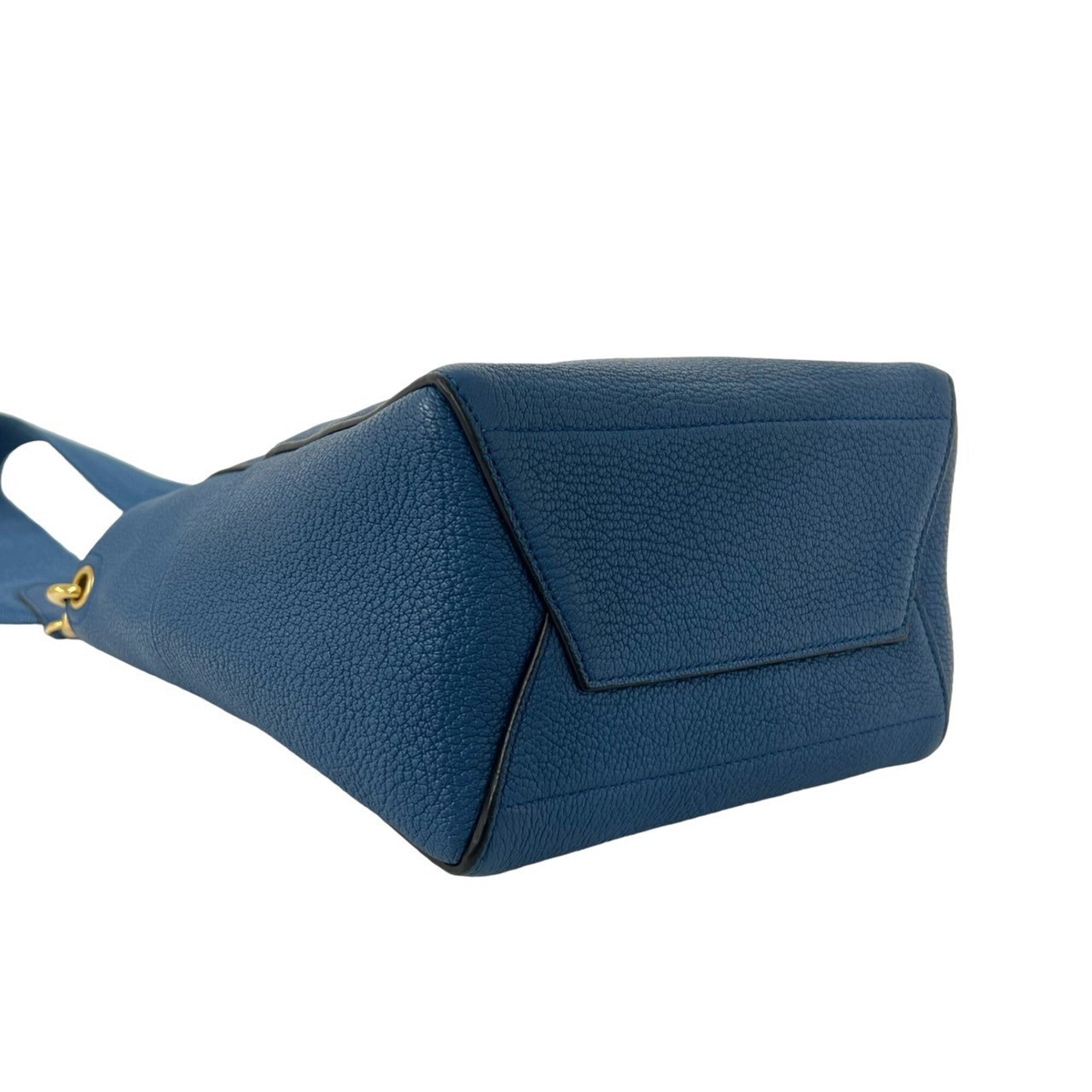 Celine Blue Leather Shoulder Bag Tote Bag (Pre-Owned)