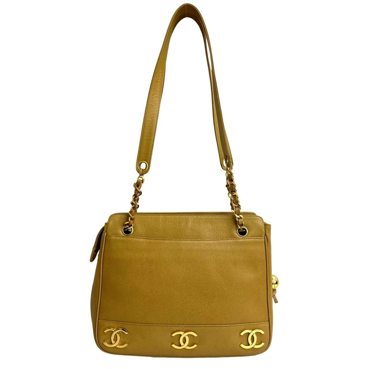 Chanel Beige Grained Calfskin Tote Bag (Pre-Owned)