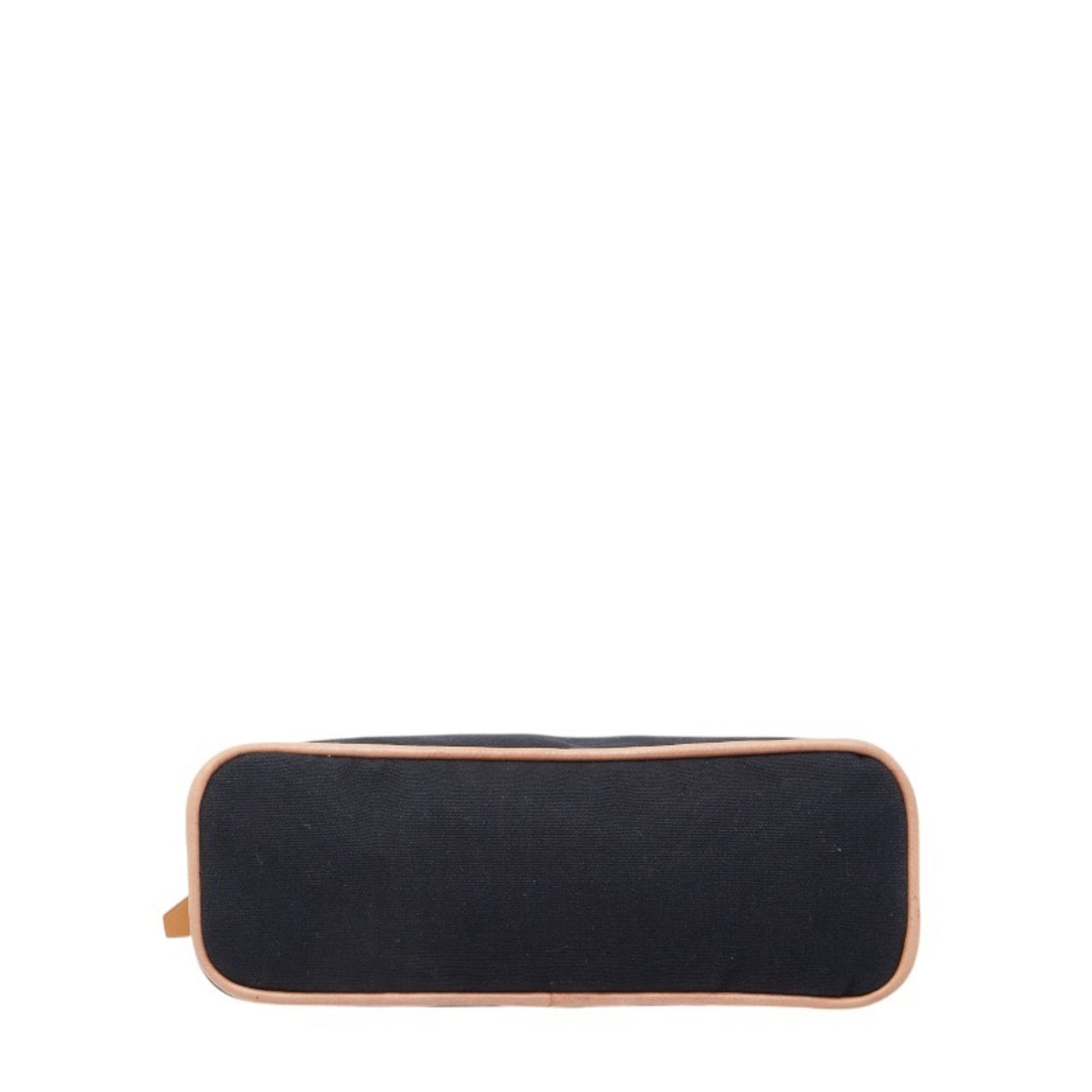 Hermes Bolide Black Canvas Leather Pouch (Pre-Owned)