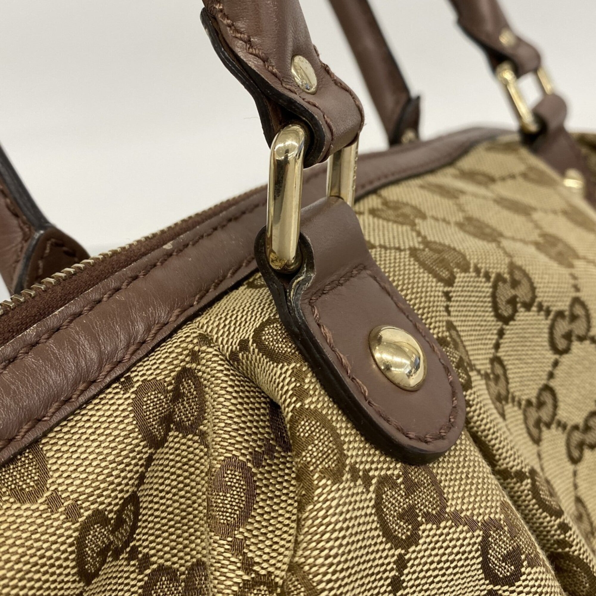 Gucci Beige Canvas Handbag (Pre-Owned)