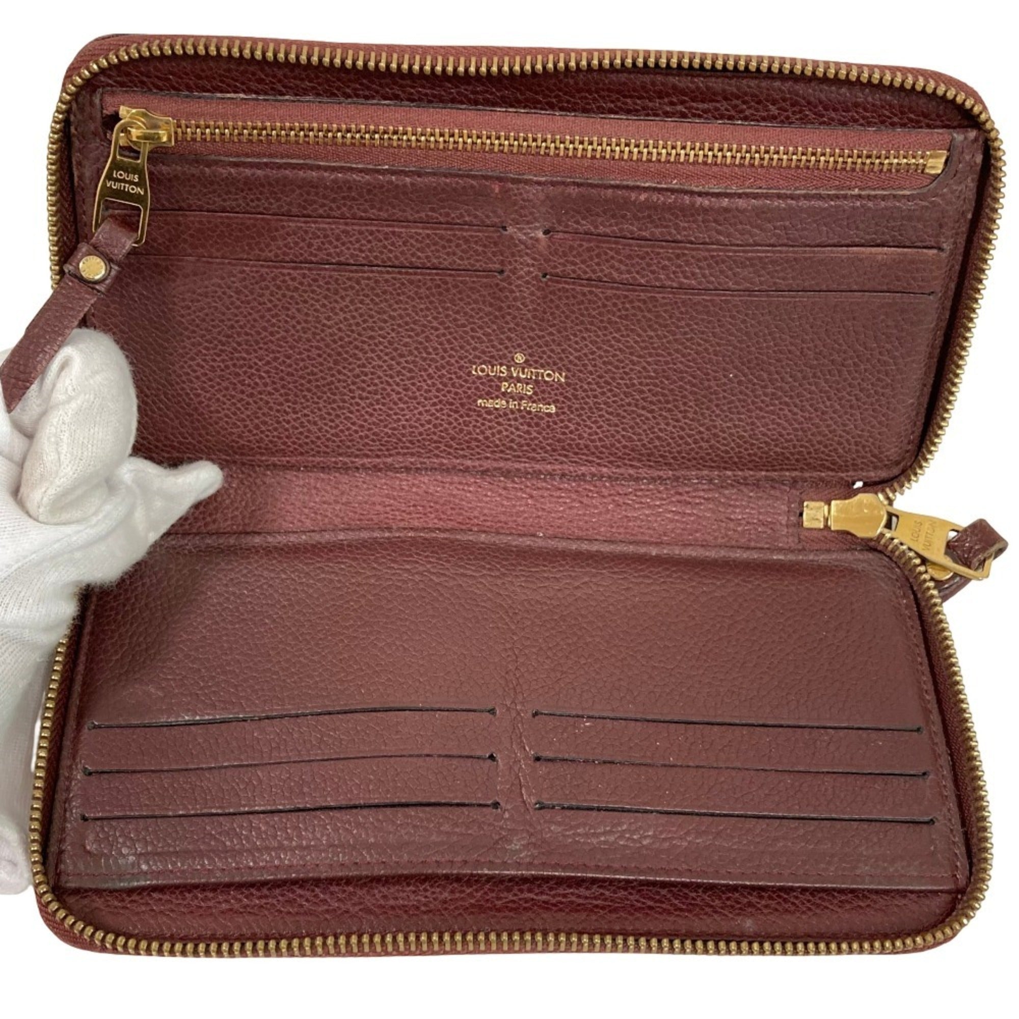 Louis Vuitton Monogram Empreinte Bordeaux Monogram Empreinte Long Wallet (Bi-Fold) (Pre-Owned)