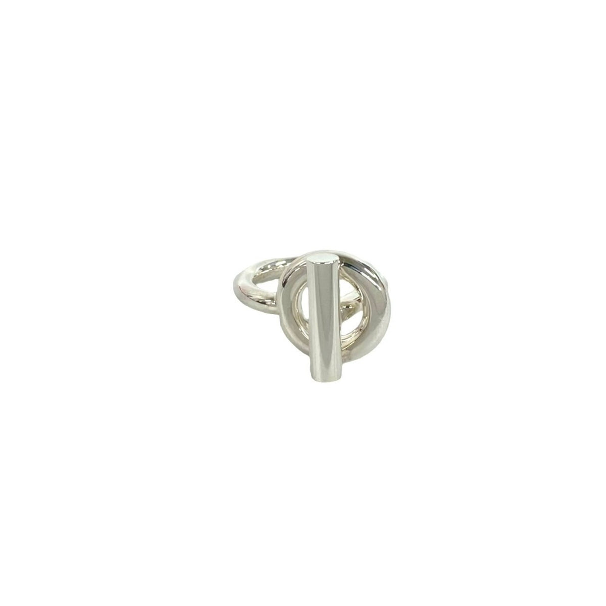 Hermes Silver Silver 925 Band Ring (Pre-Owned)