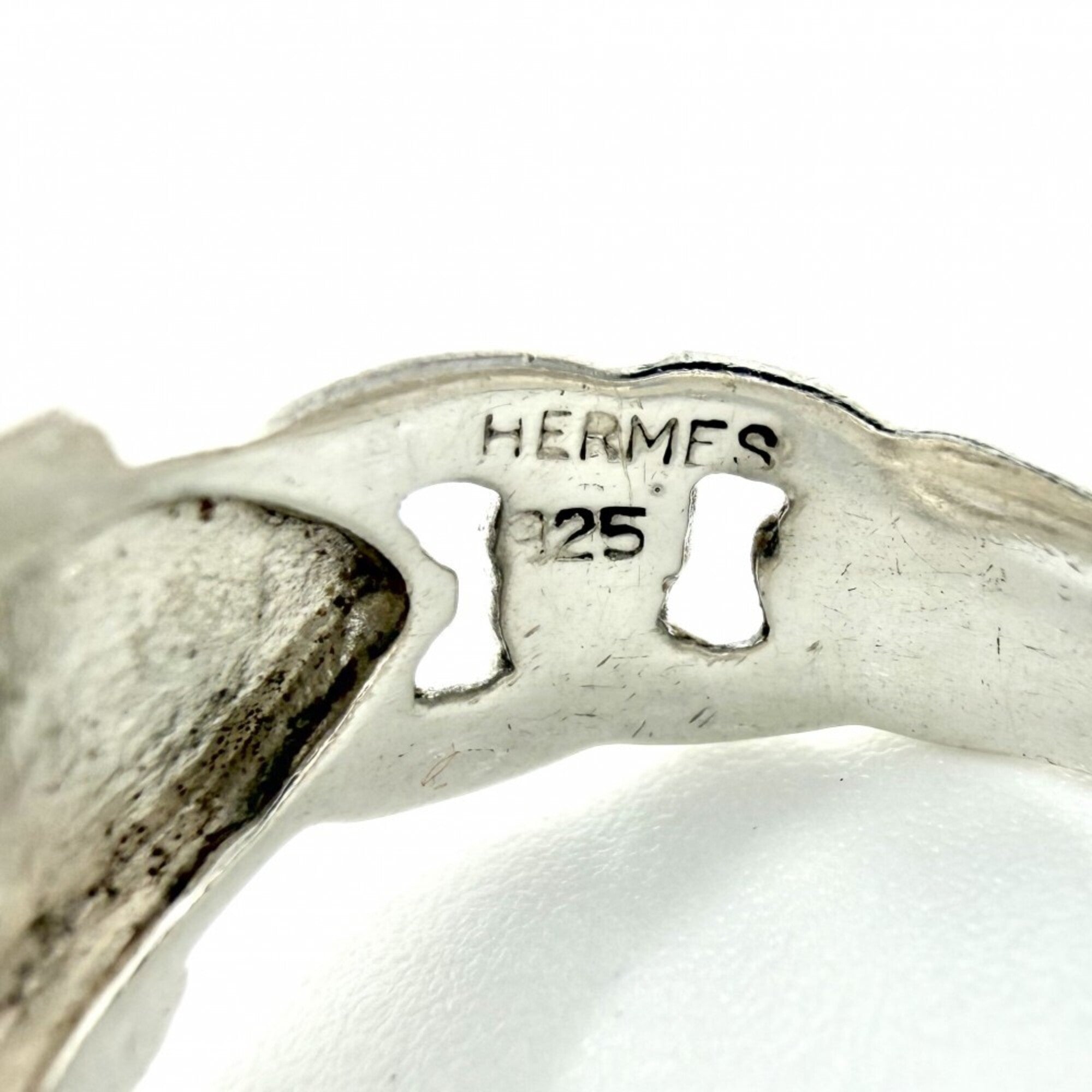 Hermes Silver 925 Band Ring (Pre-Owned)