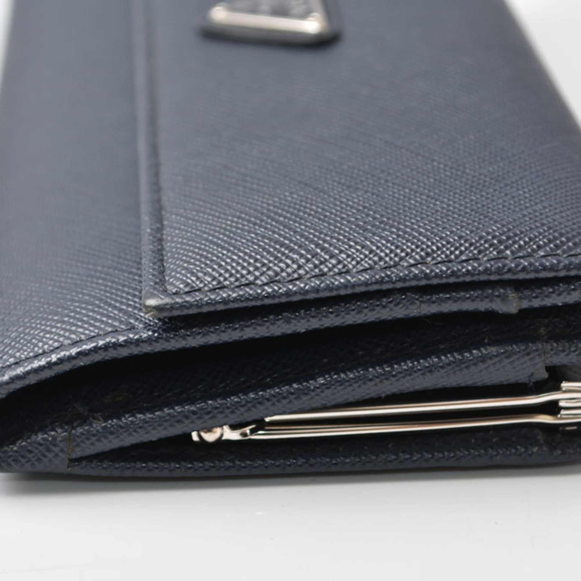 Prada Navy Leather Coin Purse/Coin Case (Pre-Owned)