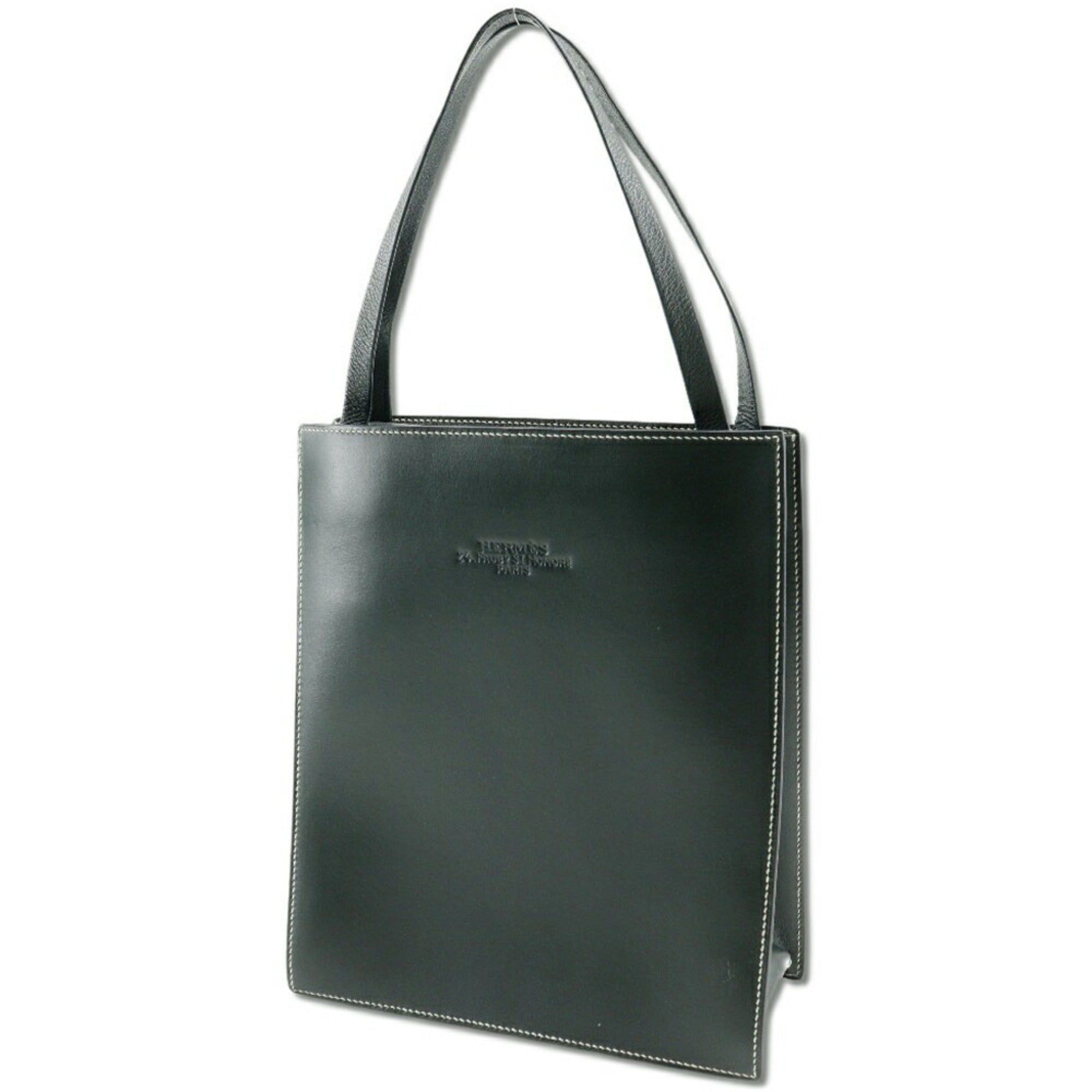 Hermes Dark Green Box Calf Leather Handbag (Pre-Owned)