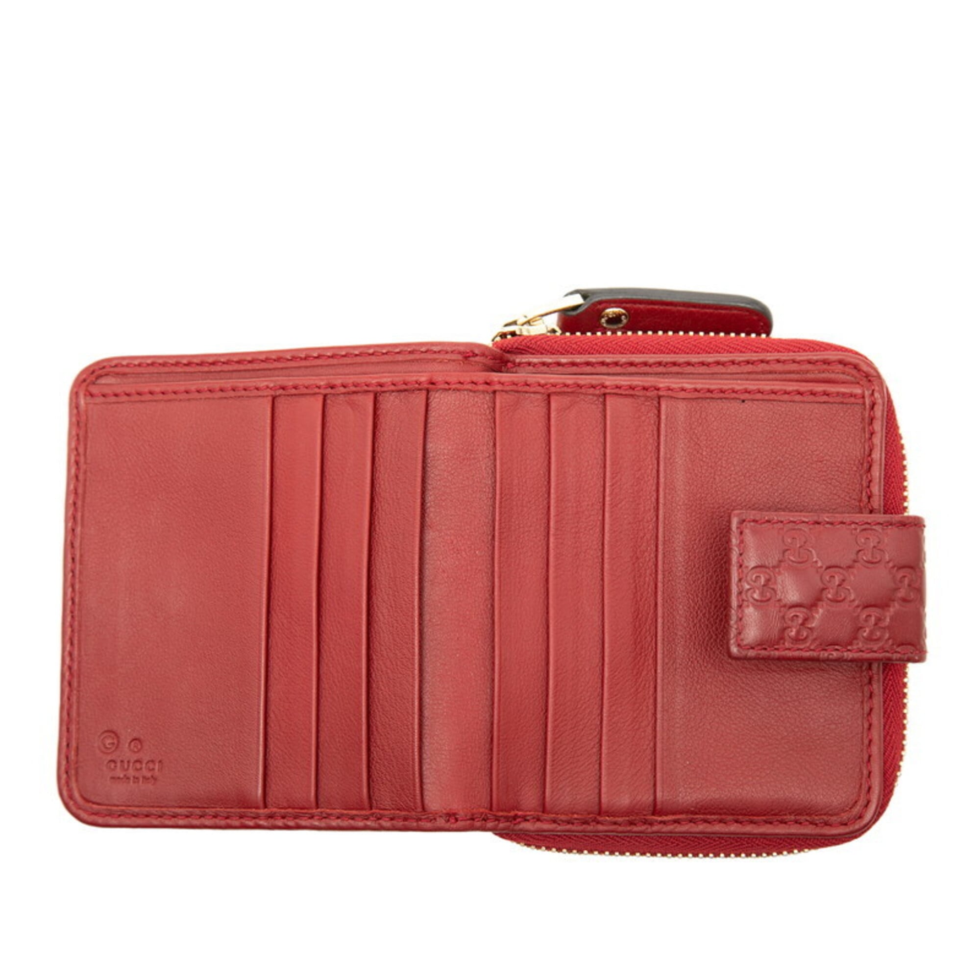 Gucci Red Color Leather Wallet (Bi-Fold) (Pre-Owned)