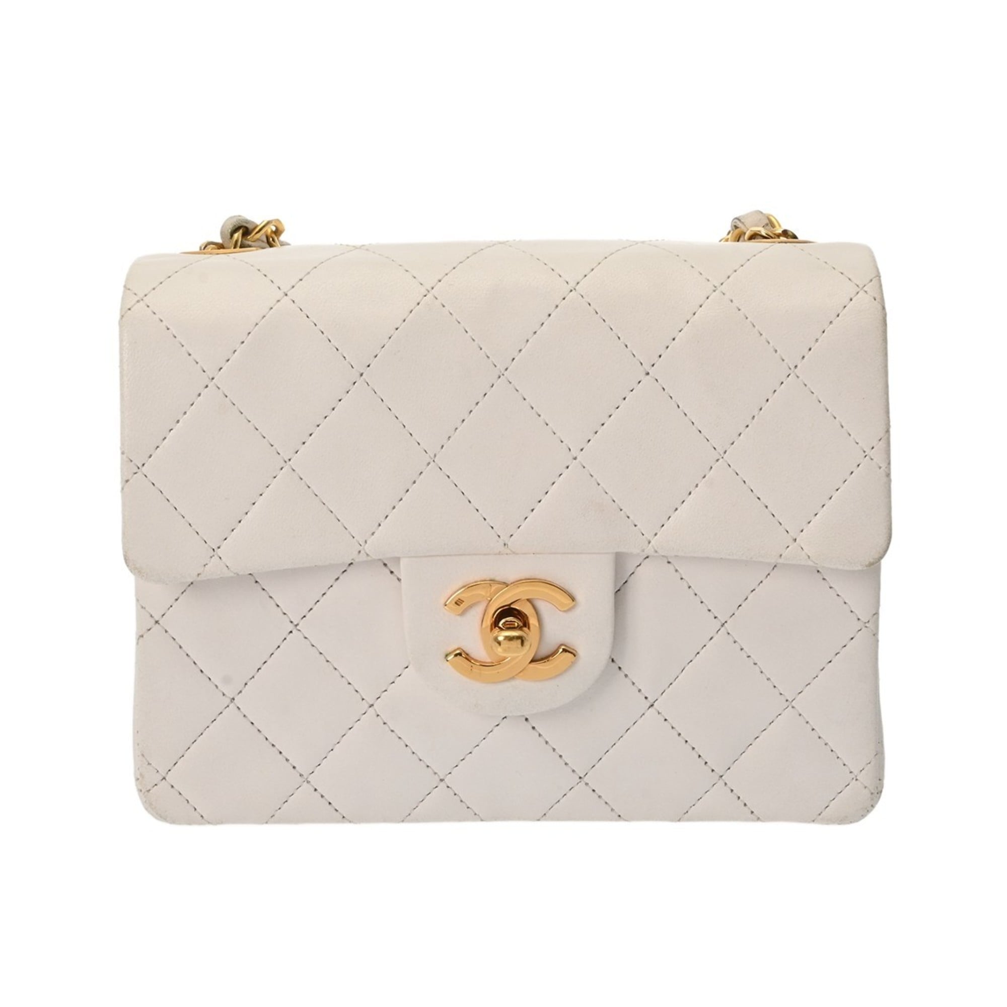 Chanel White Leather Shoulder Bag (Pre-Owned)