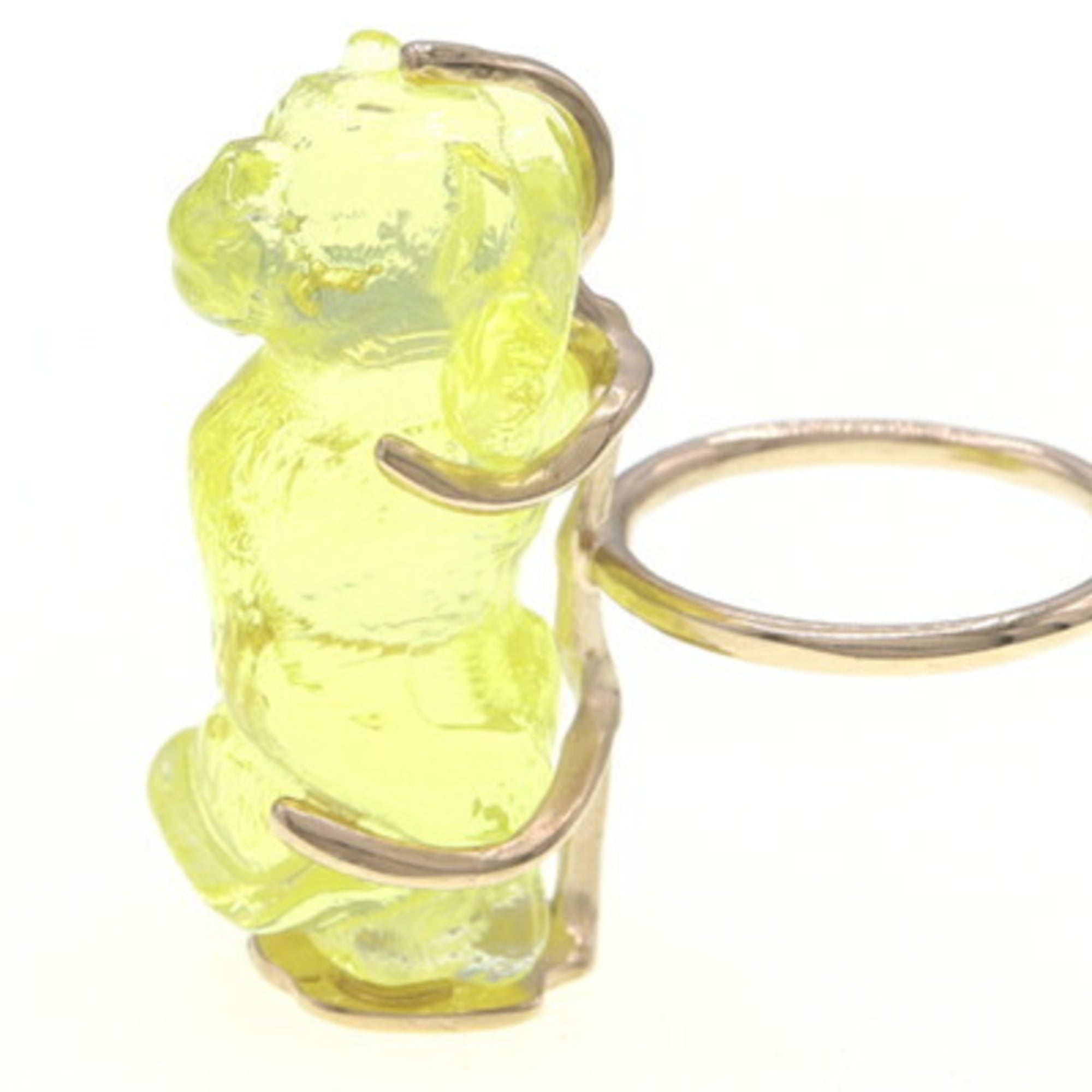 Christian Dior Yellow Metal Plastic Band Ring (Pre-Owned)