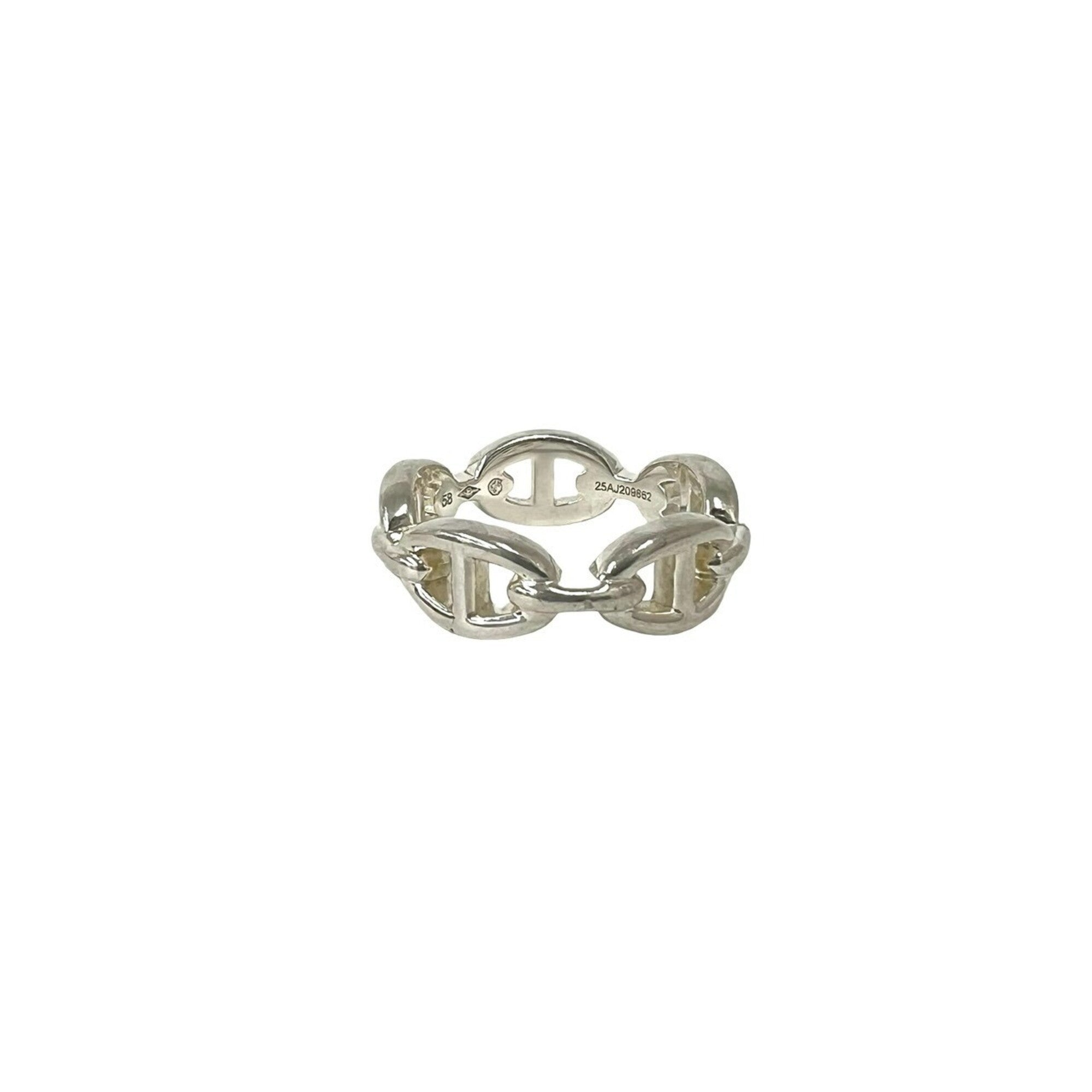 Hermes Silver Silver 925 Band Ring (Pre-Owned)