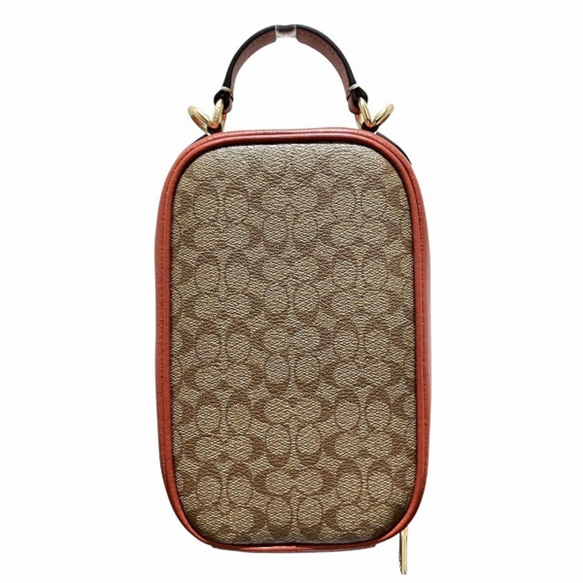 Coach Khaki Pvc Leather Handbag Shoulder Bag (Pre-Owned)