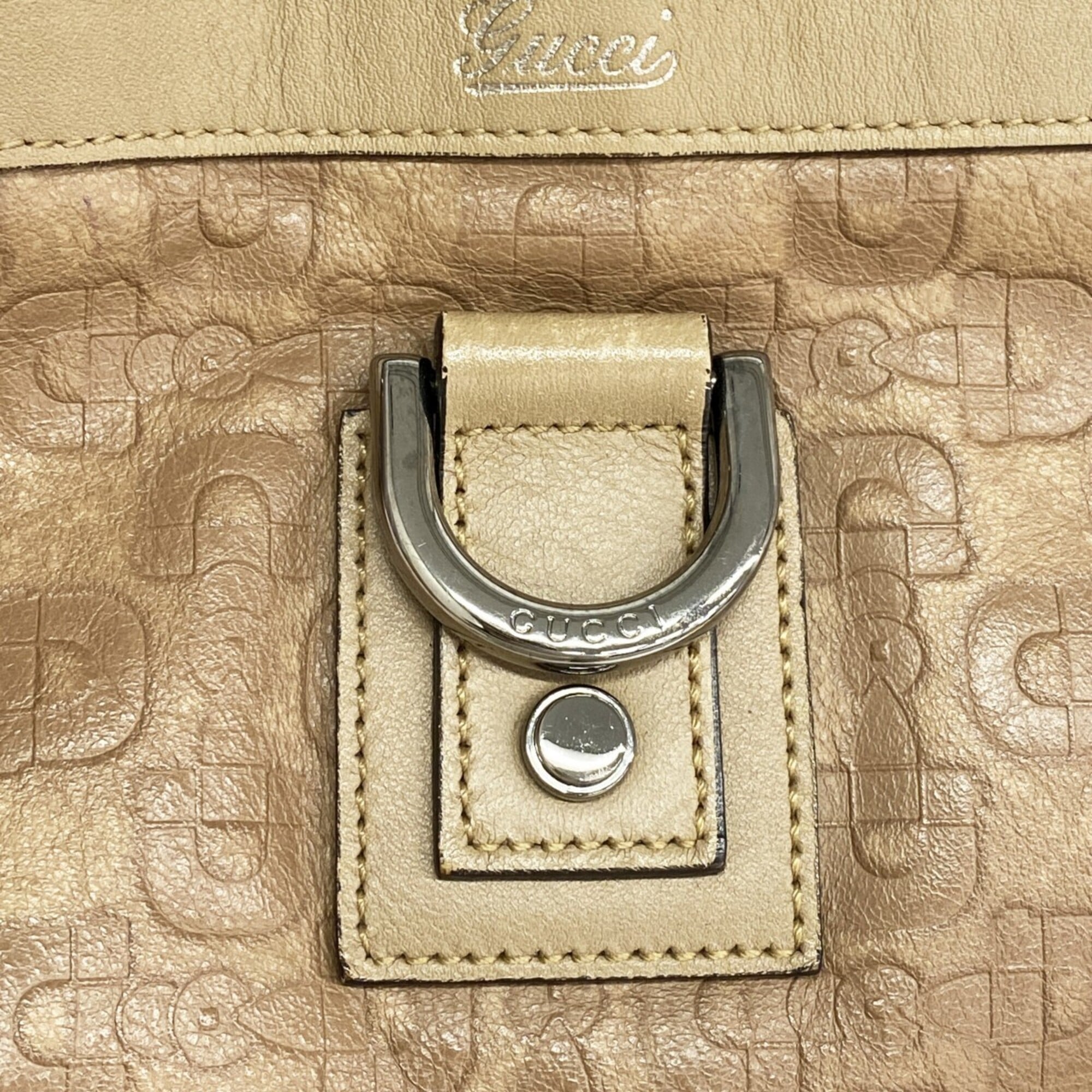 Gucci Beige Leather Tote Bag (Pre-Owned)