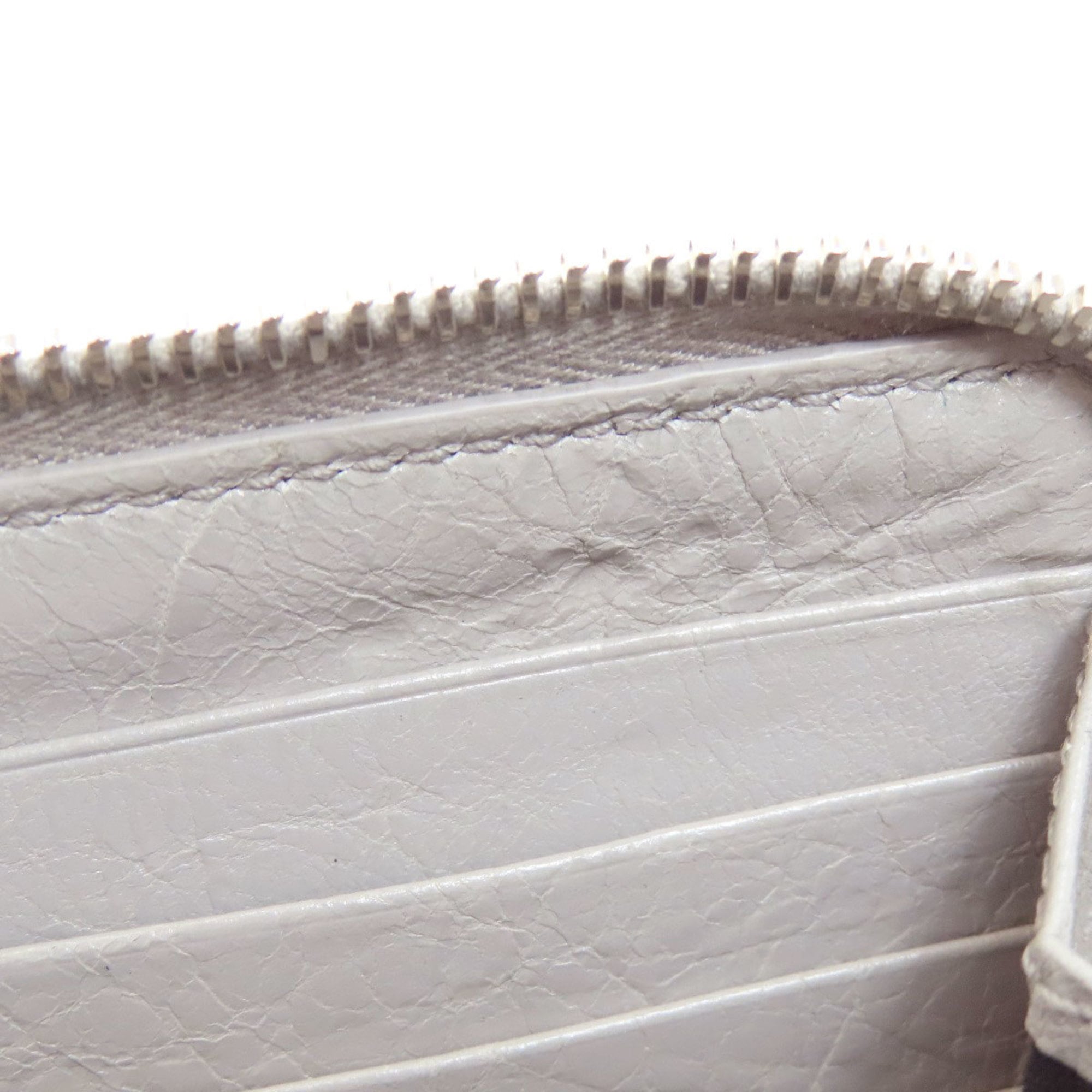 Balenciaga Gray Leather Long Wallet (Bi-Fold) (Pre-Owned)