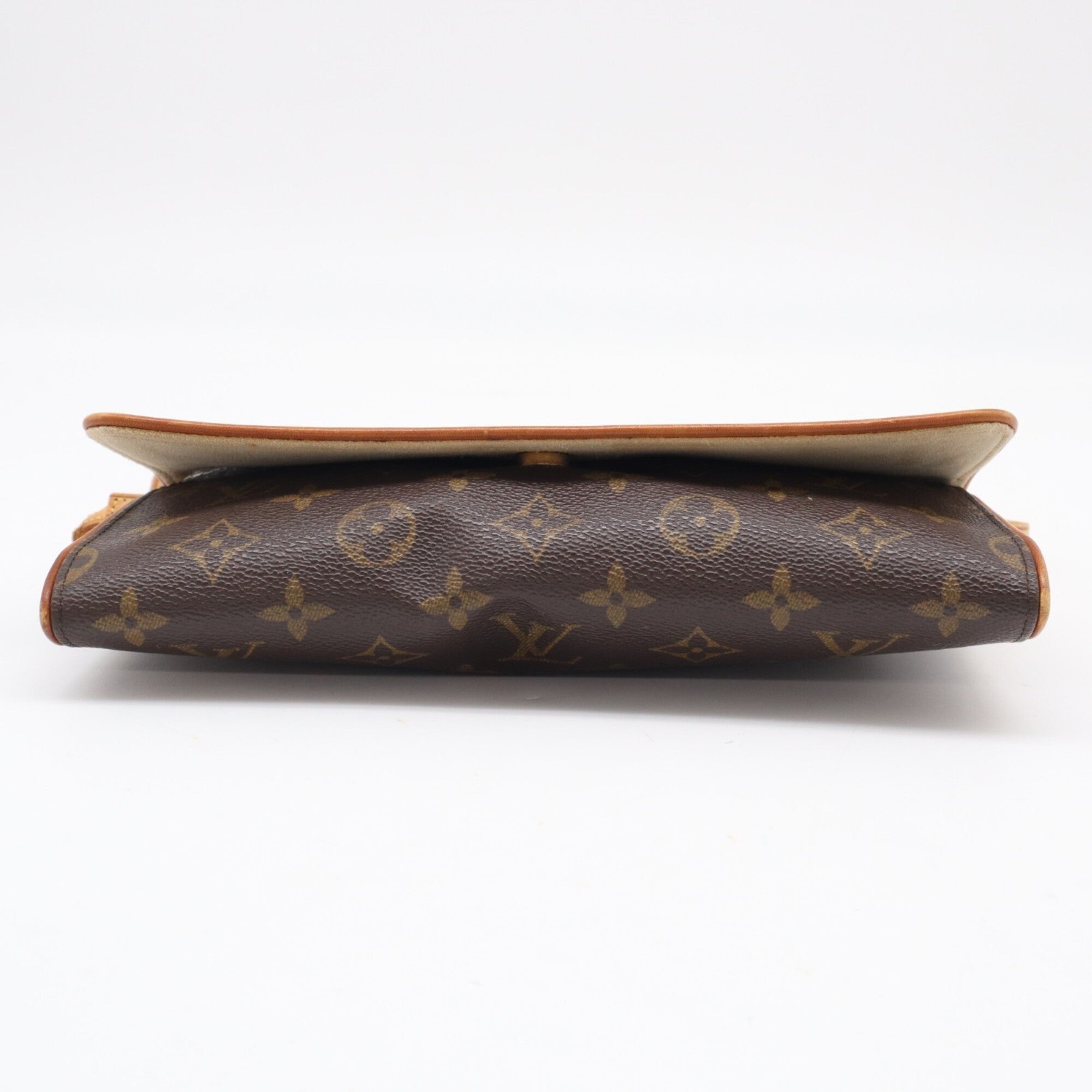 Louis Vuitton Beige Brown Monogram Coated Canvas Leather Pochette Shoulder Bag (Pre-Owned)