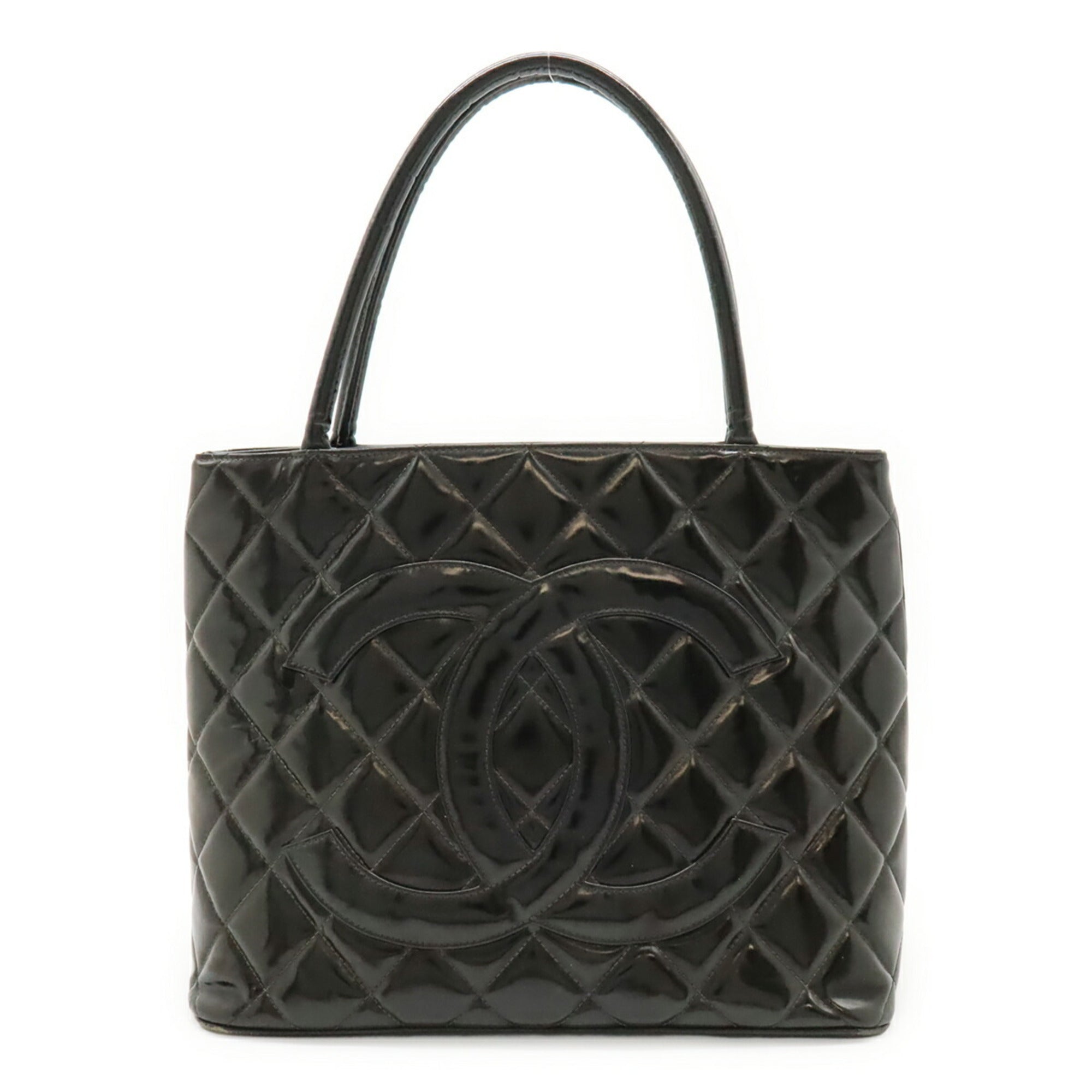 Chanel Black Patent Leather Shoulder Bag Tote Bag (Pre-Owned)