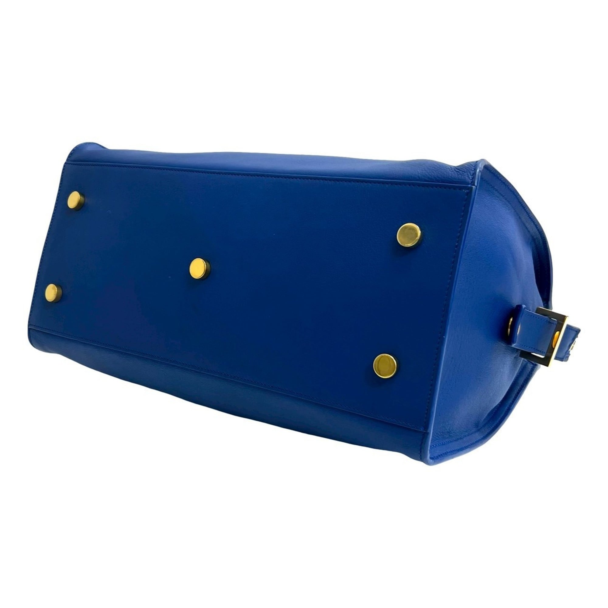 Yves Saint Laurent Blue Leather Handbag Shoulder Bag (Pre-Owned)