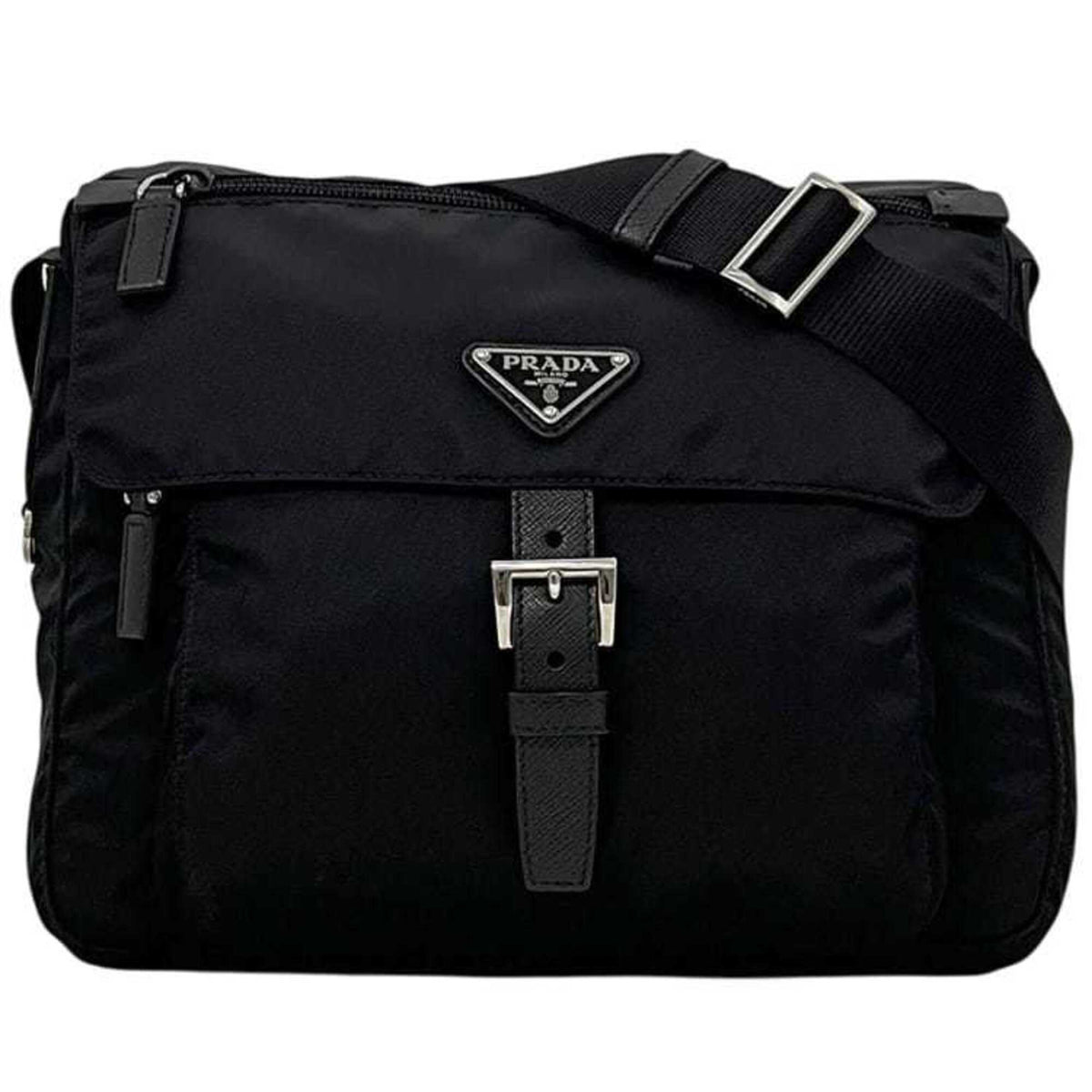 Prada Black Nero Vela Nylon Shoulder Bag (Pre-Owned)