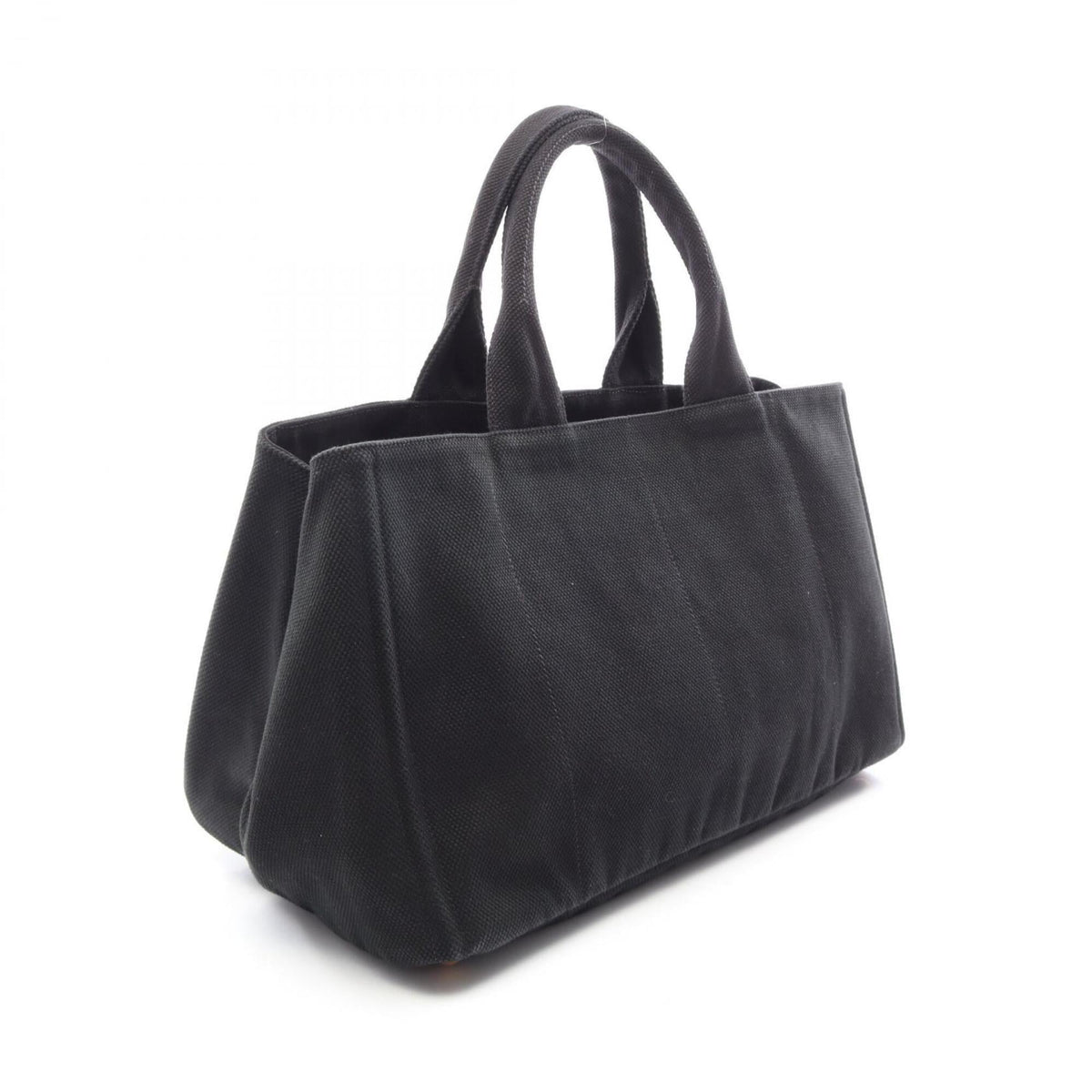 Prada Canapa Black Canvas Handbag Tote Bag (Pre-Owned)