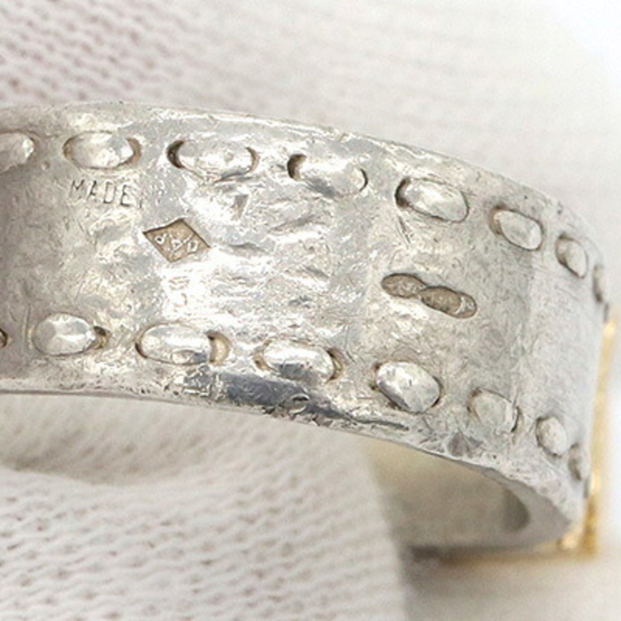 Hermes Silver Yellow Gold Yellow Gold (18K) Sterling Silver 925 Band Ring (Pre-Owned)