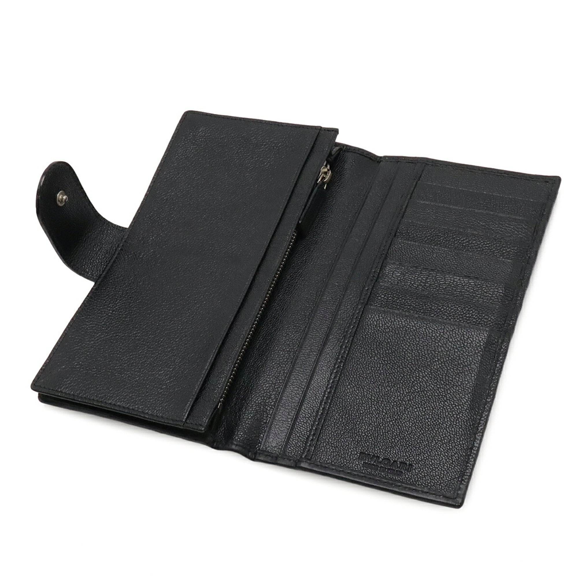 Bvlgari Black Leather Long Wallet (Bi-Fold) (Pre-Owned)