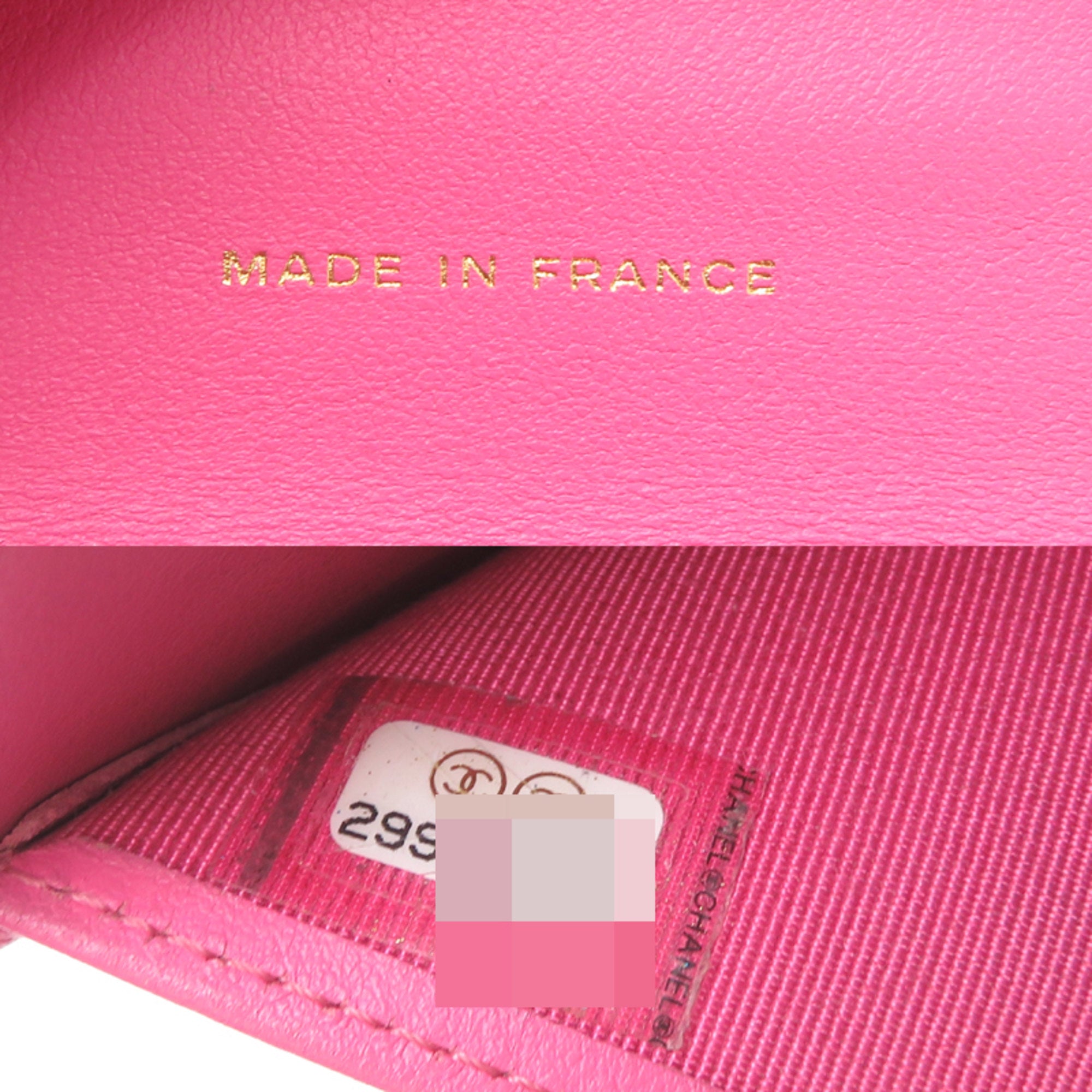 Chanel Pink Grained Calfskin Wallet (Tri-Fold) (Pre-Owned)