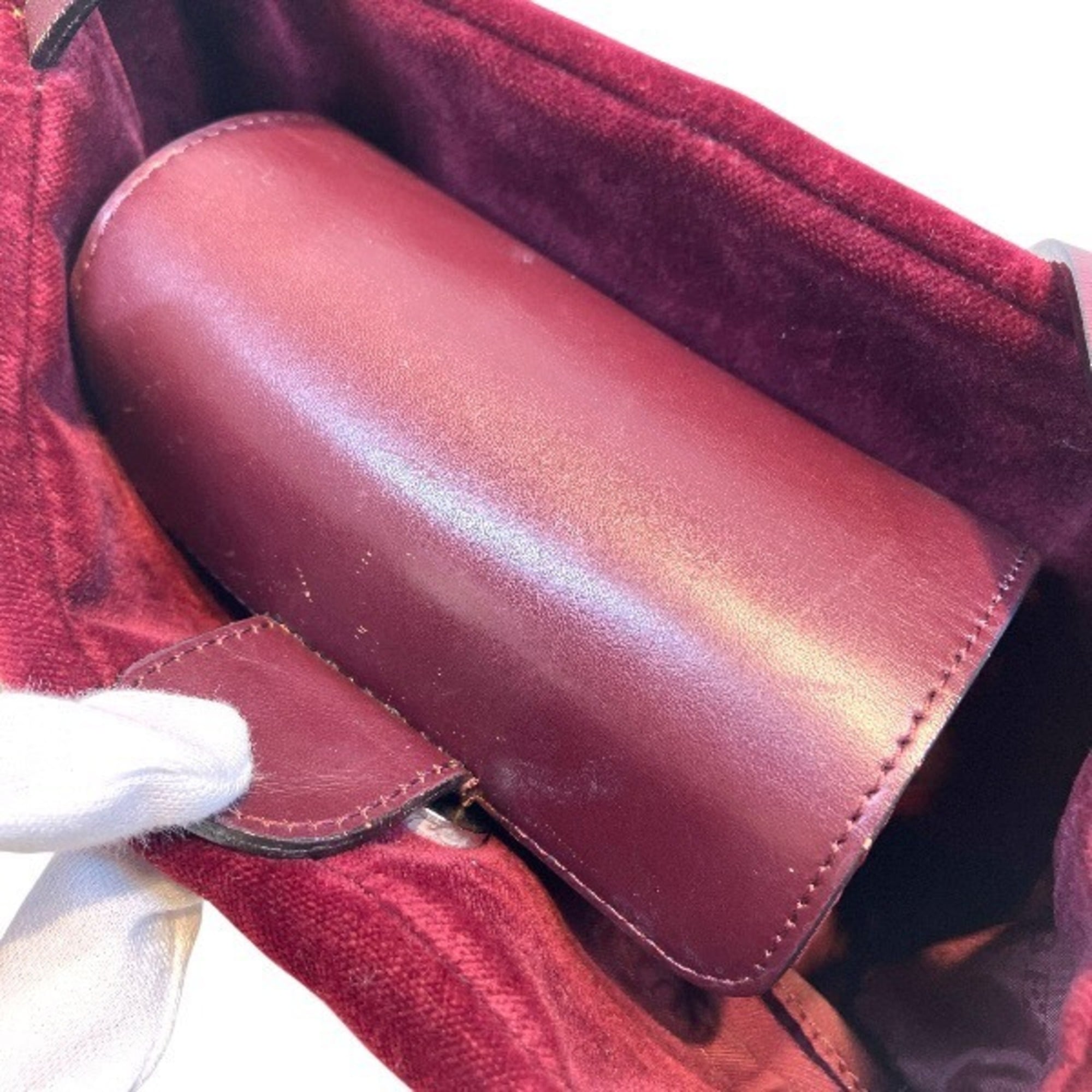 Burberry Beige Bordeaux Canvas Handbag Tote Bag (Pre-Owned)