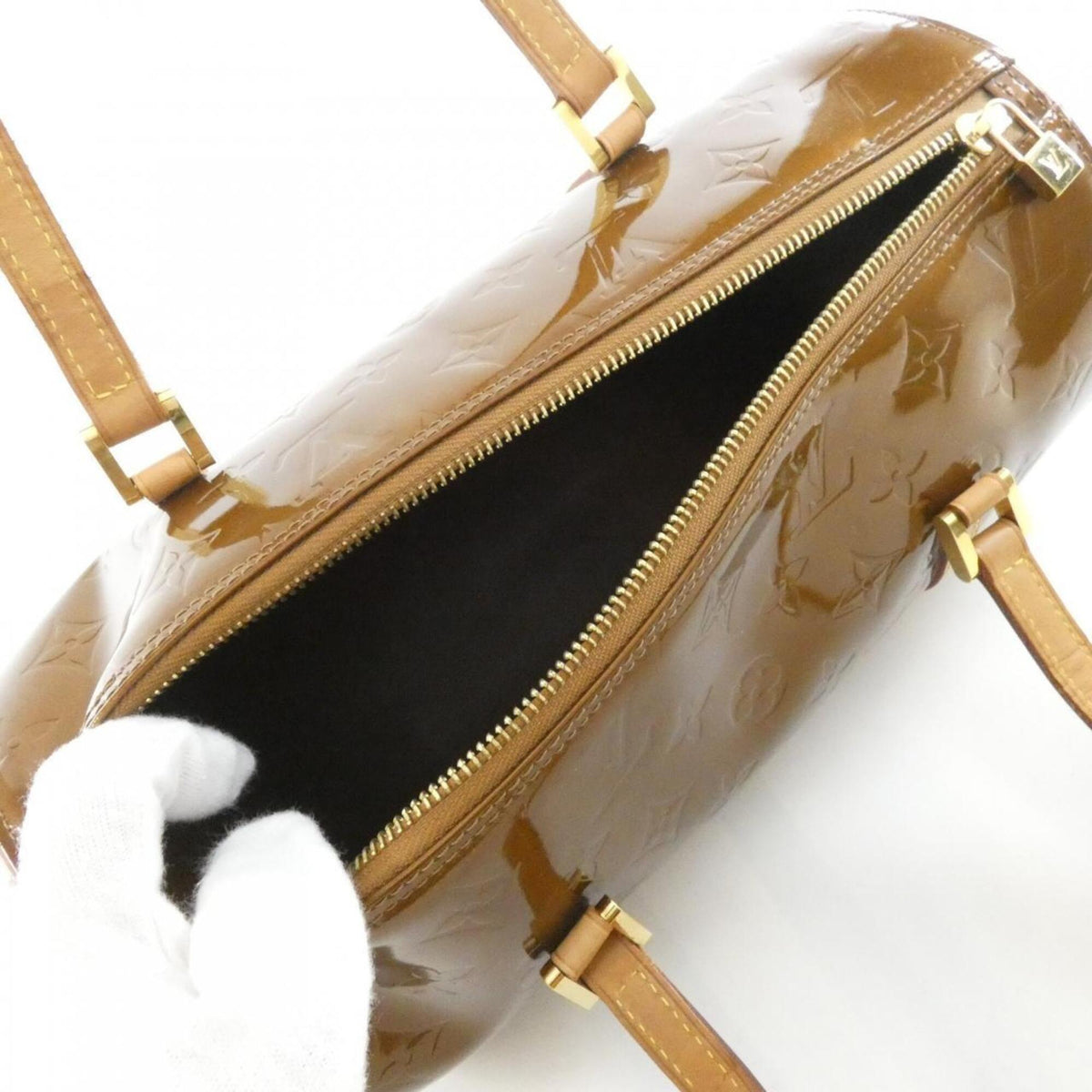 Louis Vuitton Bronze Leather Handbag (Pre-Owned)