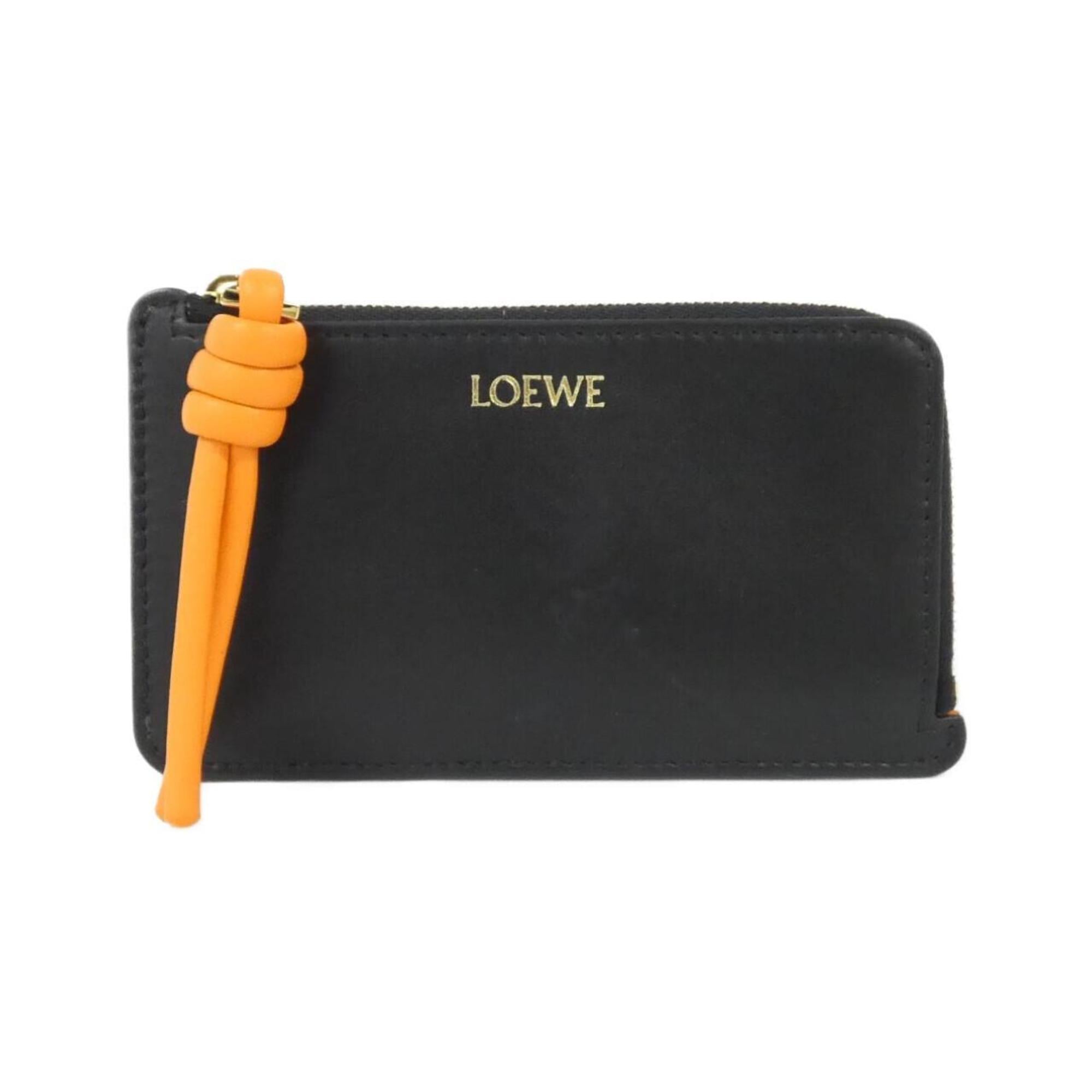 Loewe Black Orange Leather Coin Purse/Coin Case (Pre-Owned)