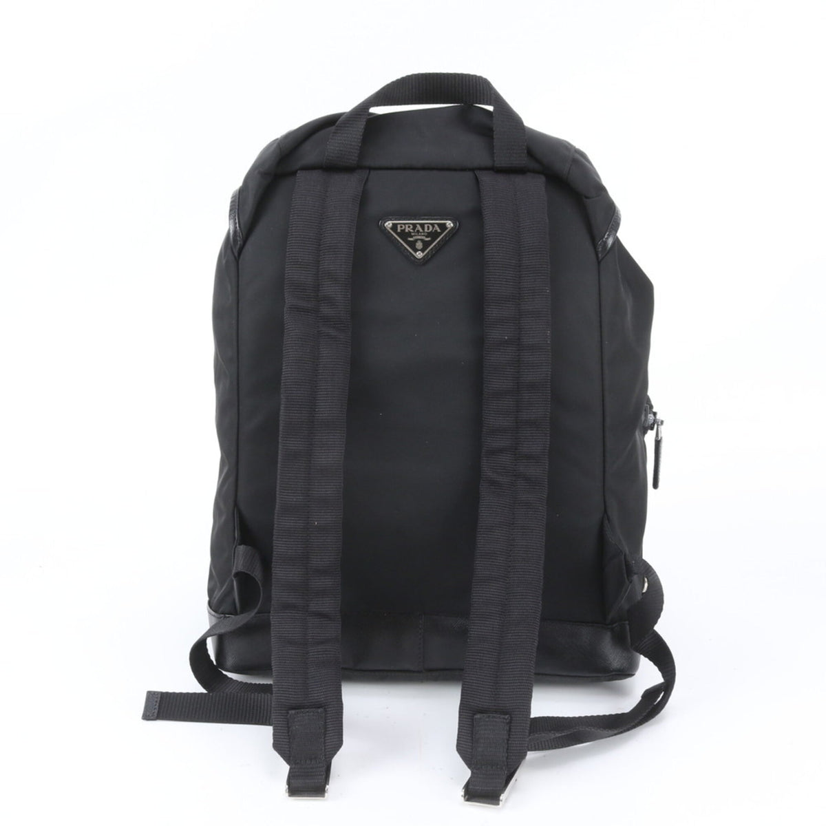 Prada Black Leather Nylon Backpack (Pre-Owned)