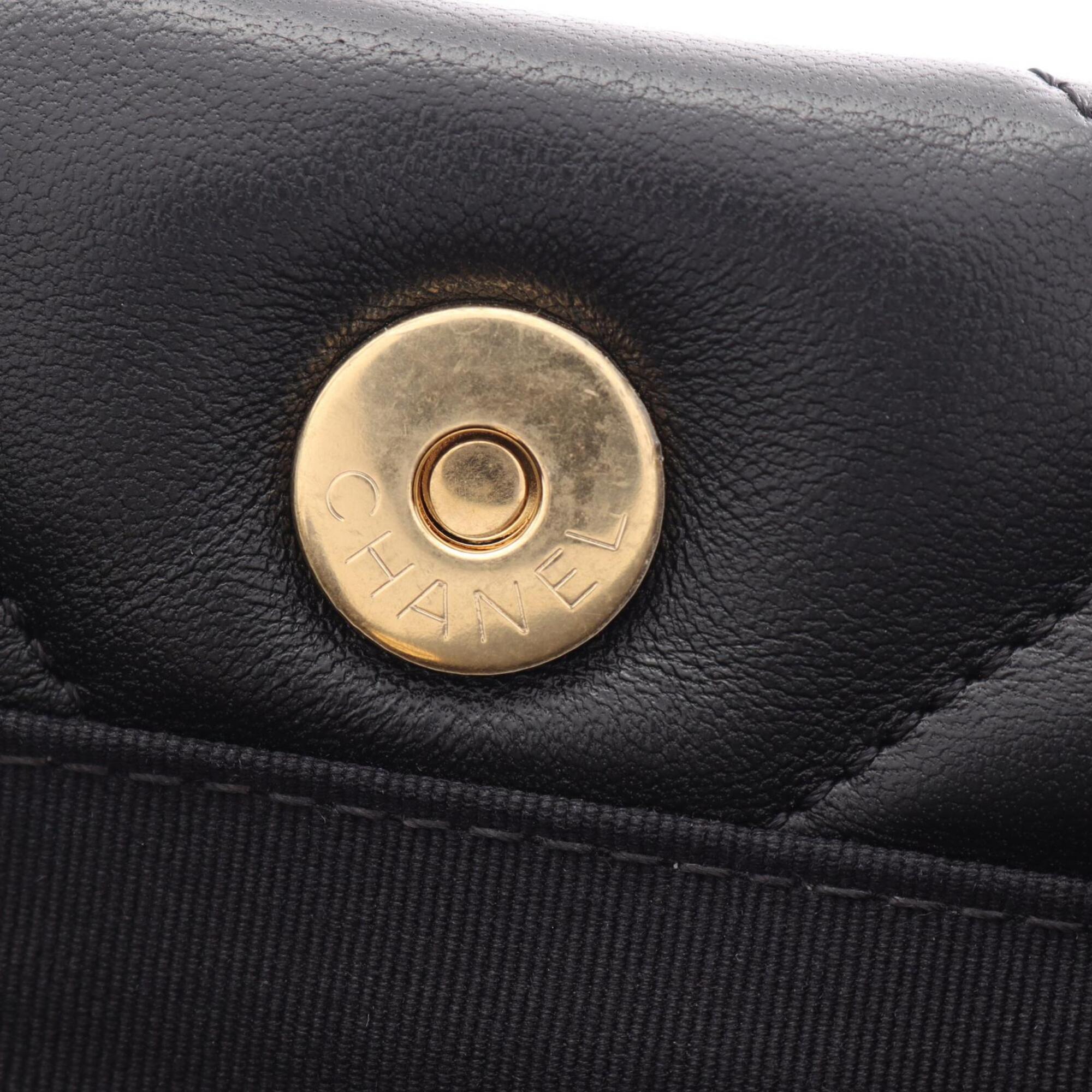 Chanel Black Leather Handbag Tote Bag (Pre-Owned)