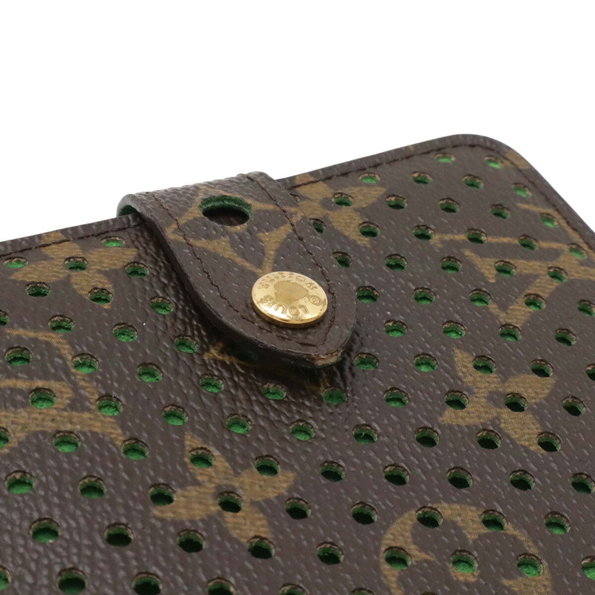 Louis Vuitton Green Monogram Vert Monogram Perforated Wallet (Bi-Fold) (Pre-Owned)