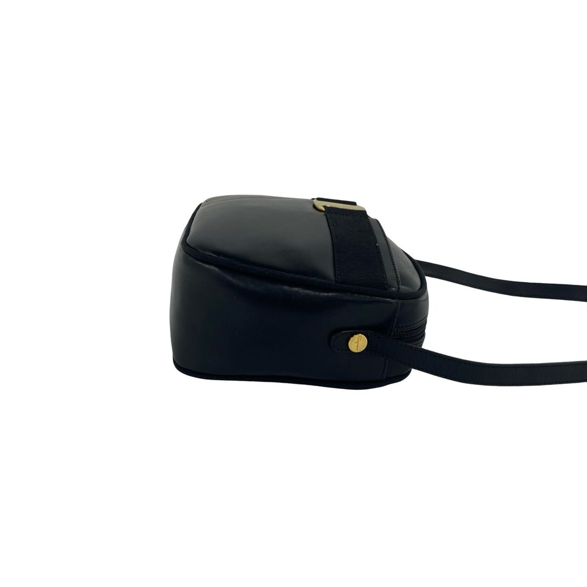 Salvatore Ferragamo Black Leather Pochette Shoulder Bag (Pre-Owned)