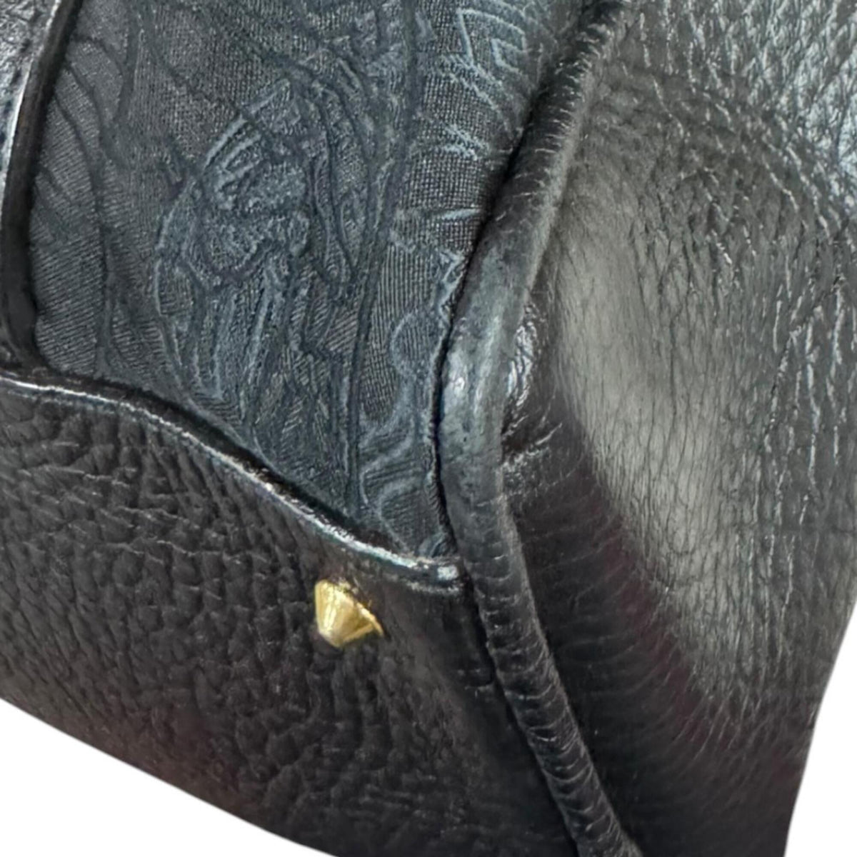 Versace Black Canvas Handbag (Pre-Owned)