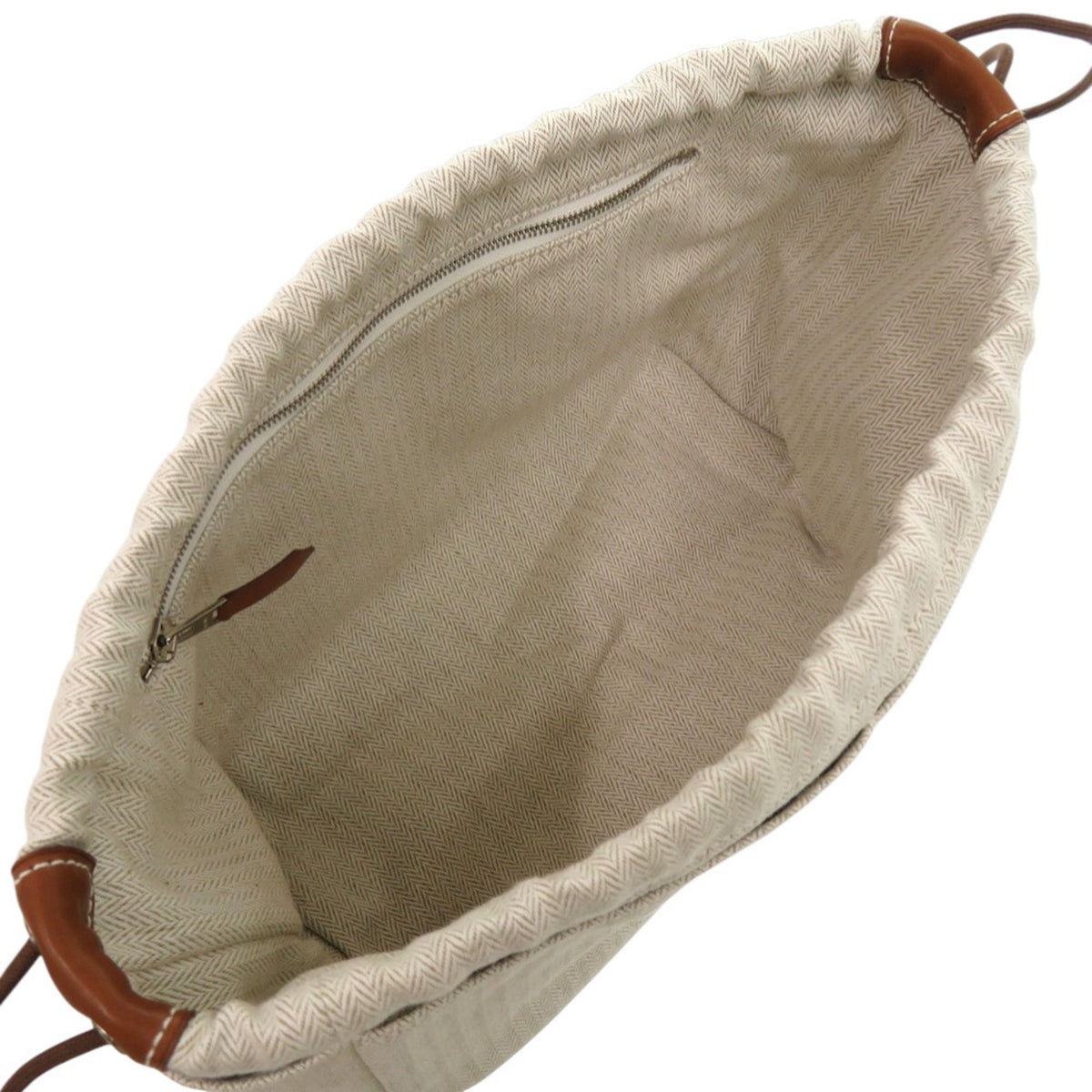 Hermes Beige Brown Cotton Pouch (Pre-Owned)