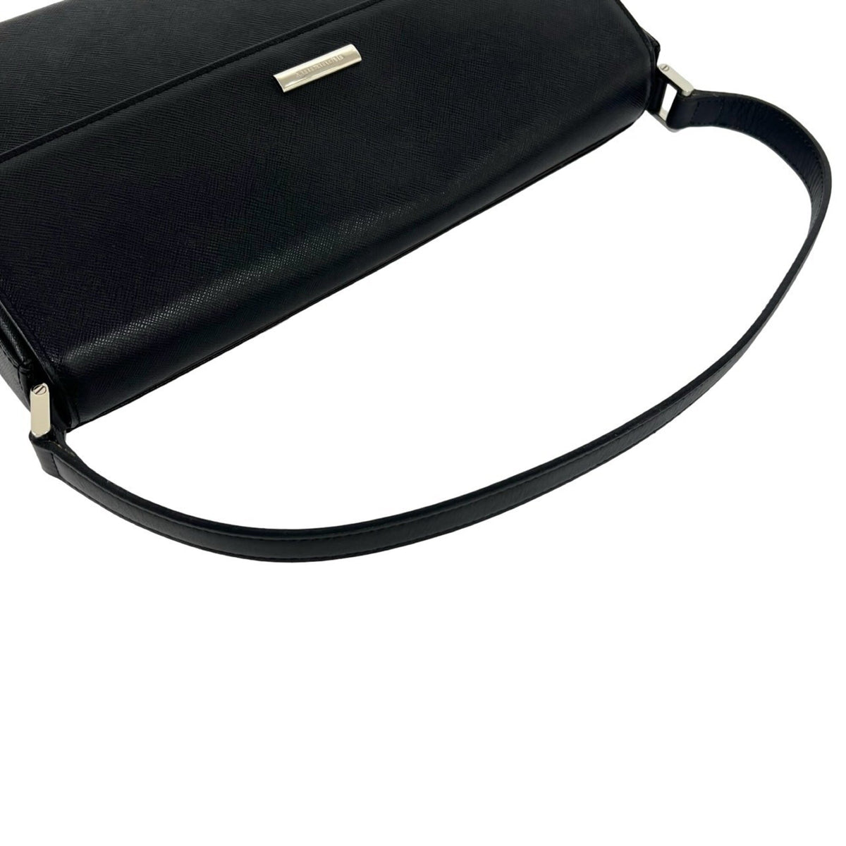 Burberry Black Leather Handbag Shoulder Bag (Pre-Owned)