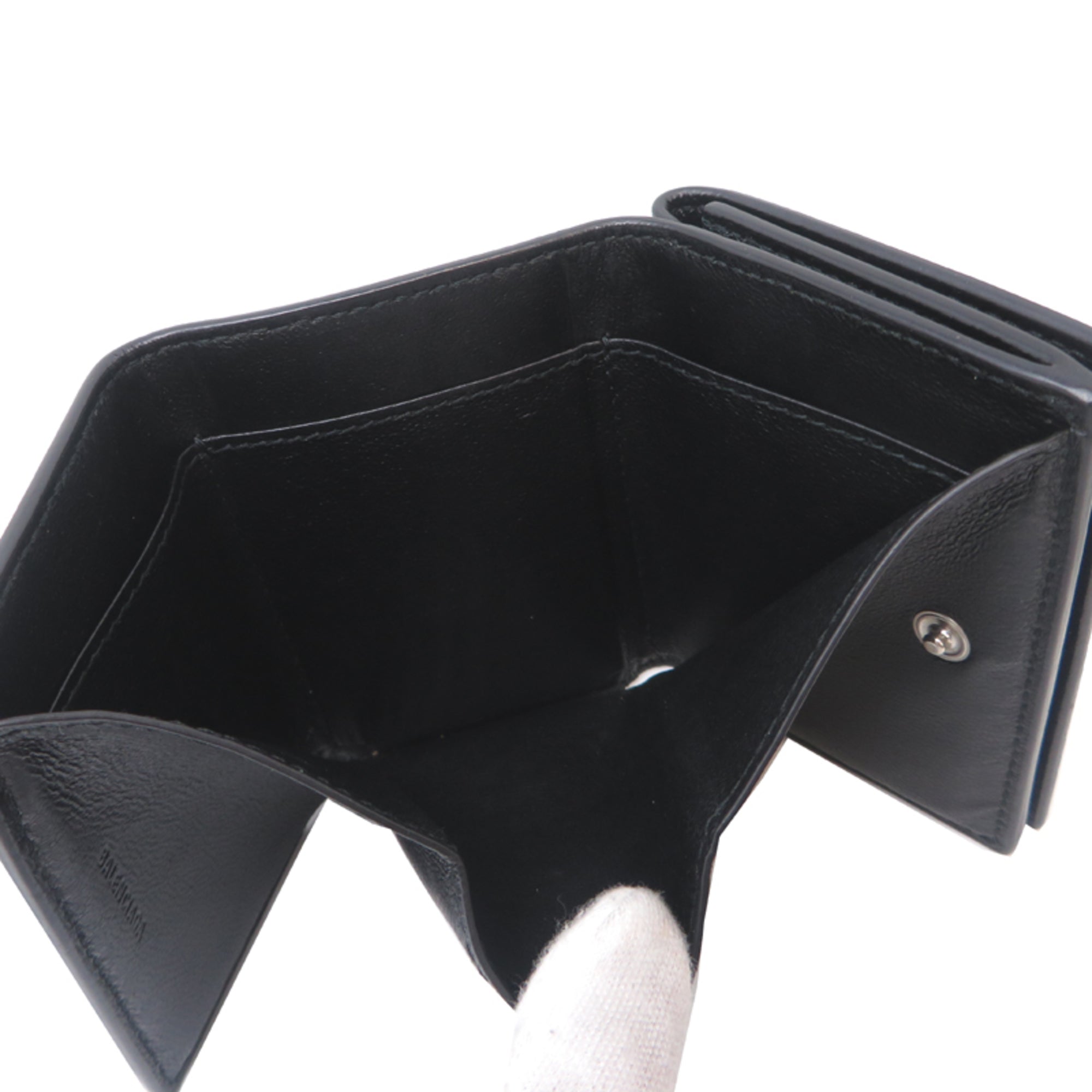 Balenciaga Black Leather Wallet (Tri-Fold) (Pre-Owned)