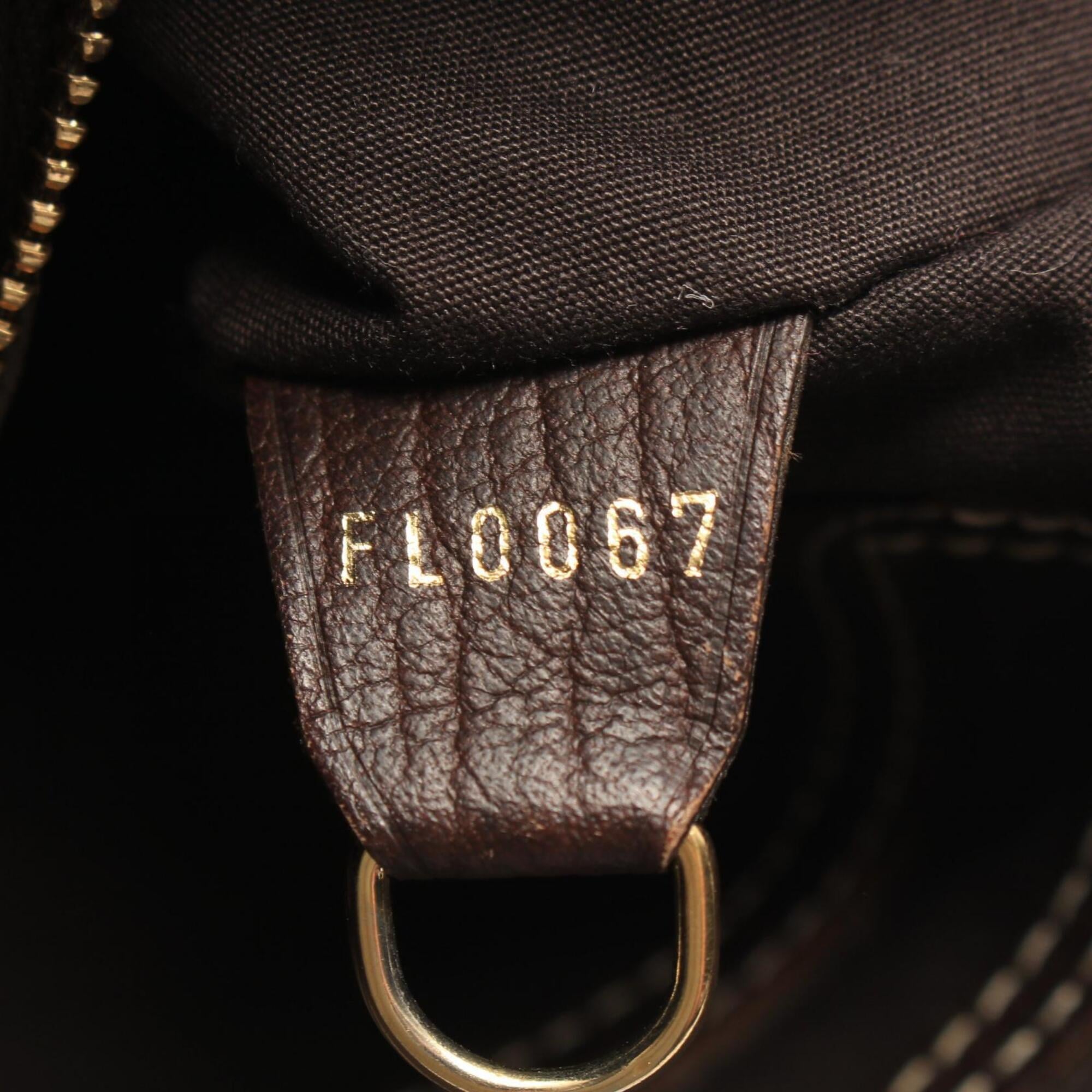 Louis Vuitton Brown Ebene Monogram Mini Lin Canvas Leather Handbag Tote Bag (Pre-Owned)