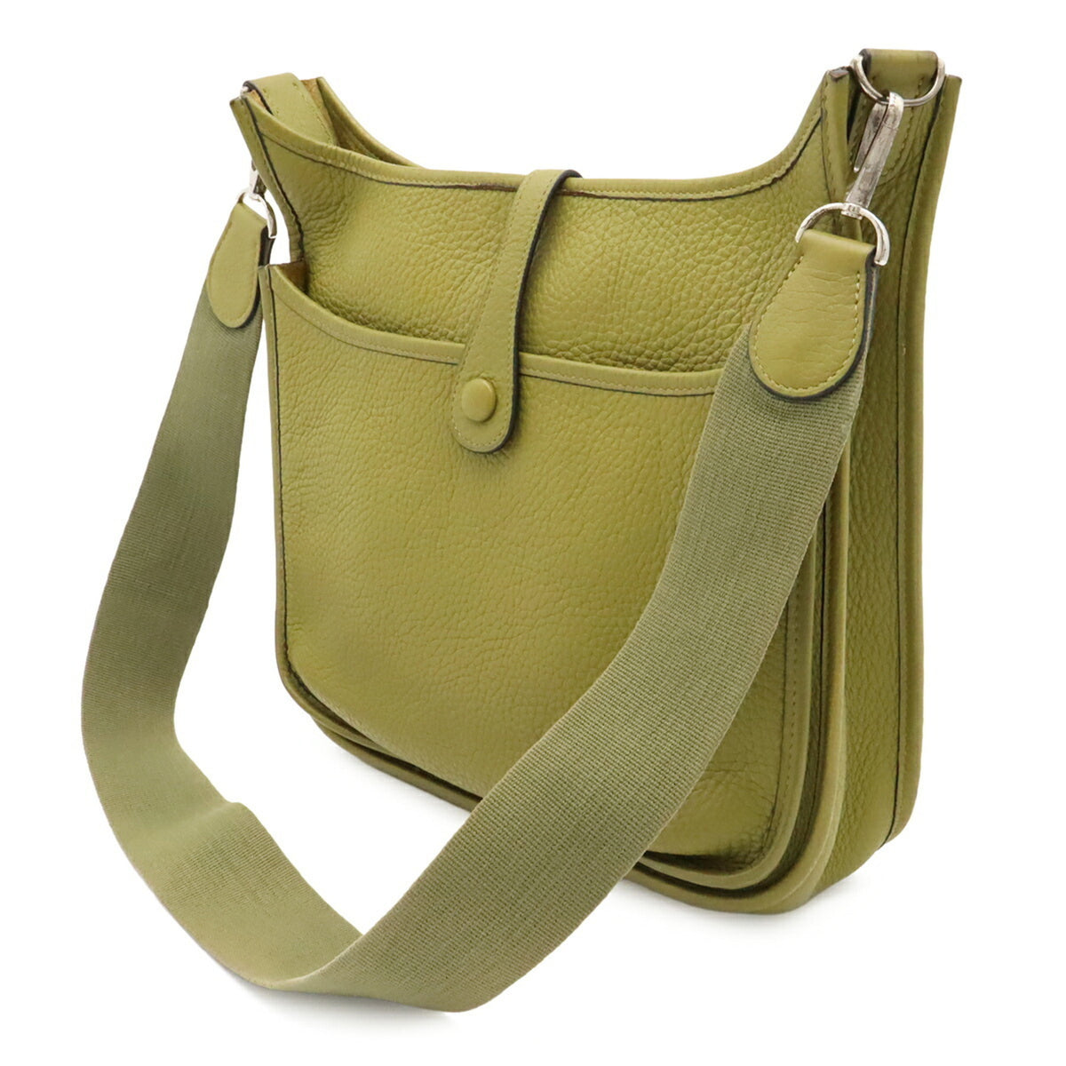 Hermes Evelyne Anis Green Taurillon Clemence Leather Shoulder Bag (Pre-Owned)