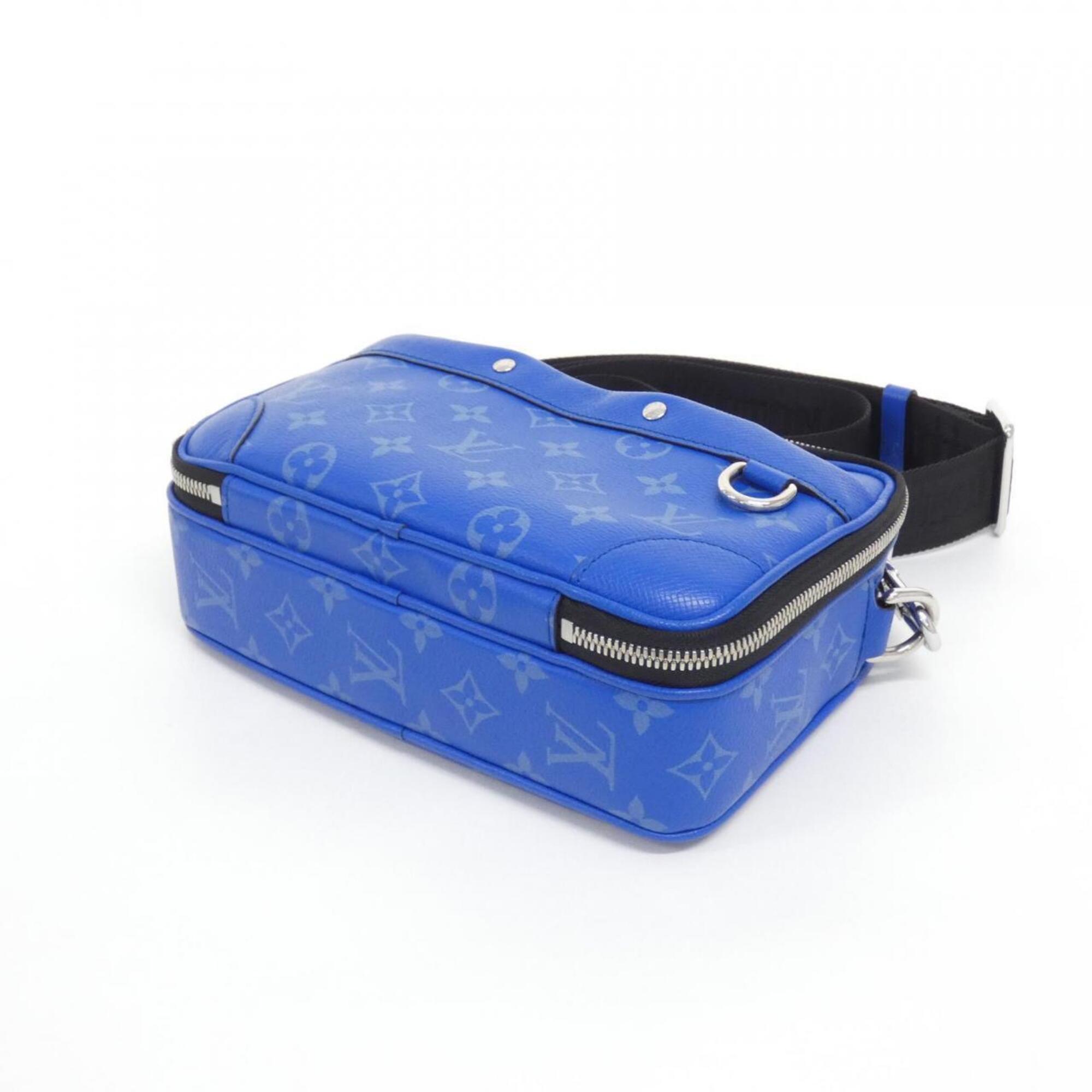 Louis Vuitton Blue Coated Canvas Leather Shoulder Bag (Pre-Owned)