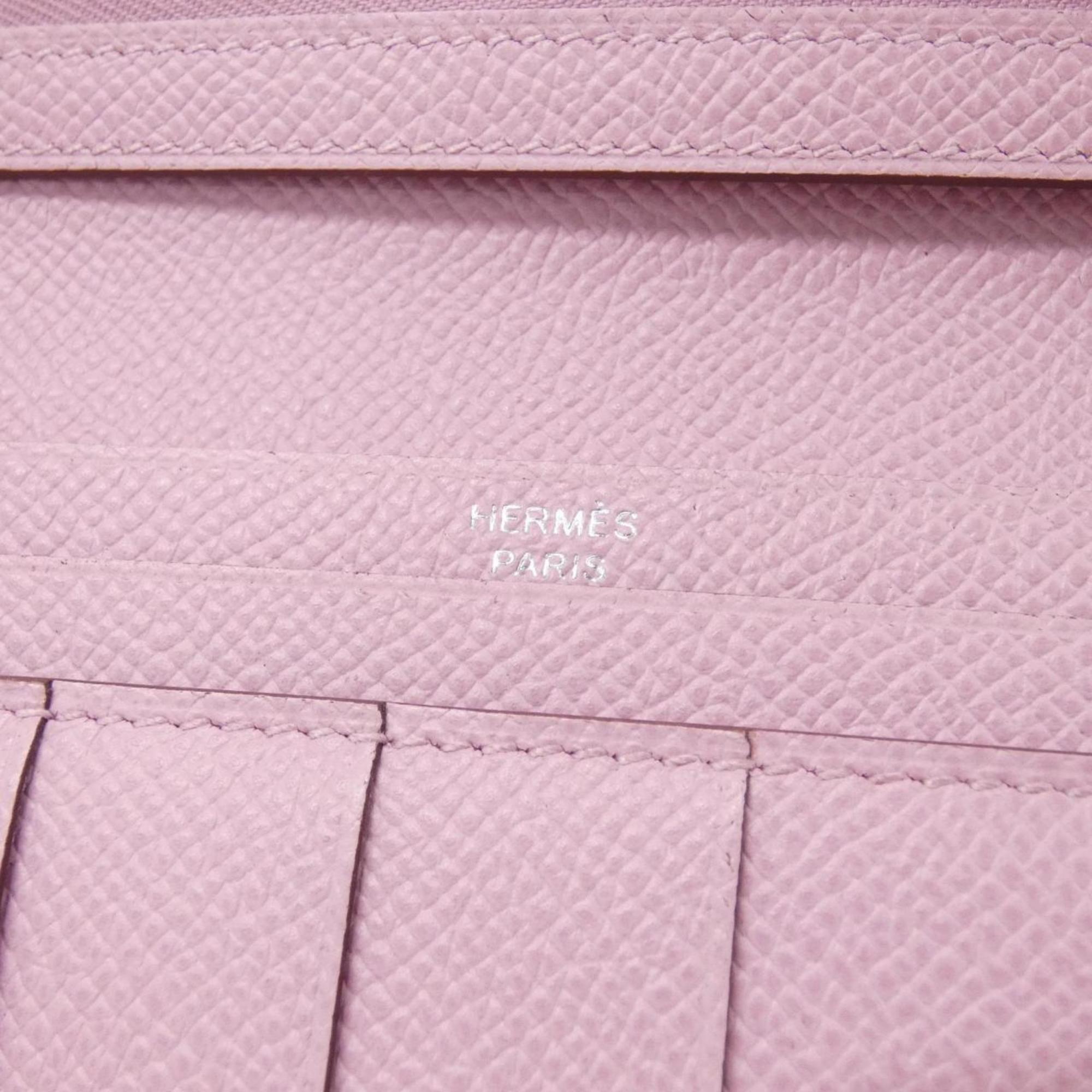 Hermes Pink Epsom Leather Long Wallet (Bi-Fold) (Pre-Owned)