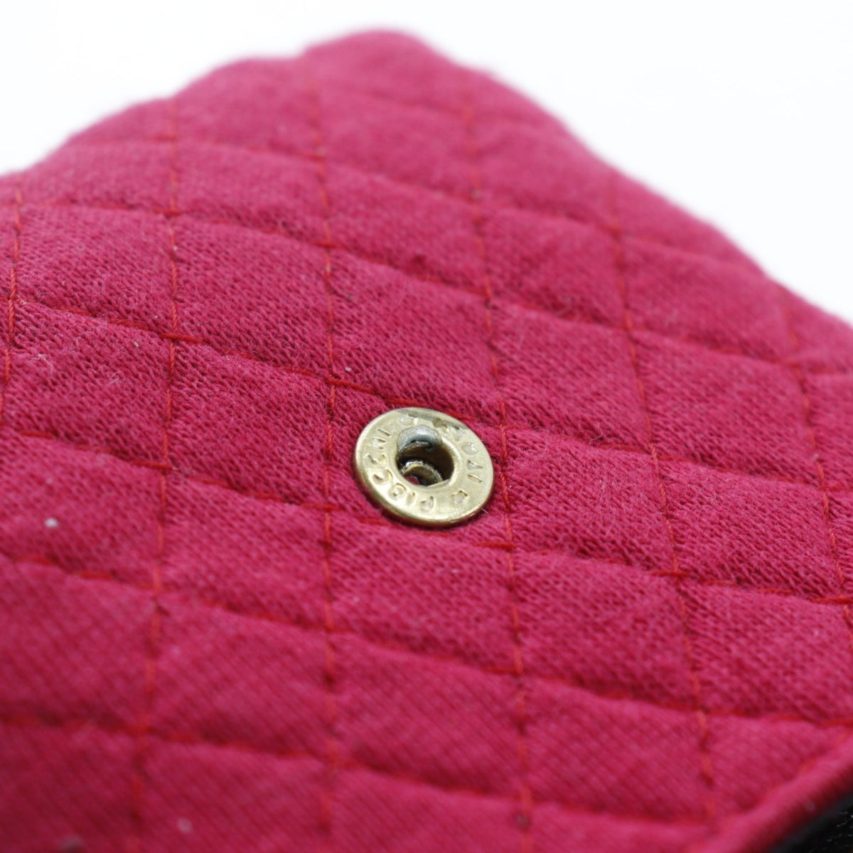 Chanel Red Color Cotton Pouch (Pre-Owned)