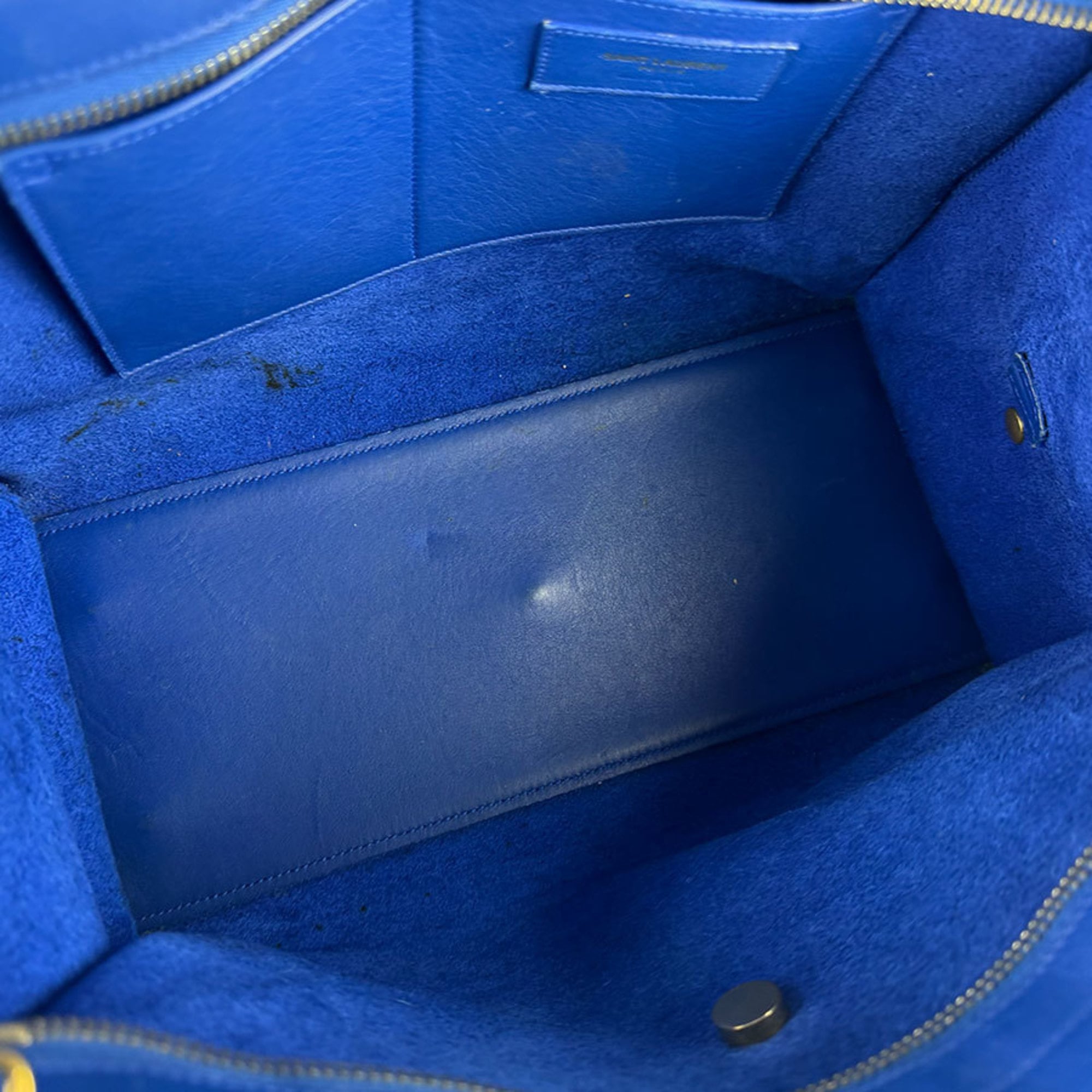 Saint Laurent Blue Leather Handbag Shoulder Bag (Pre-Owned)