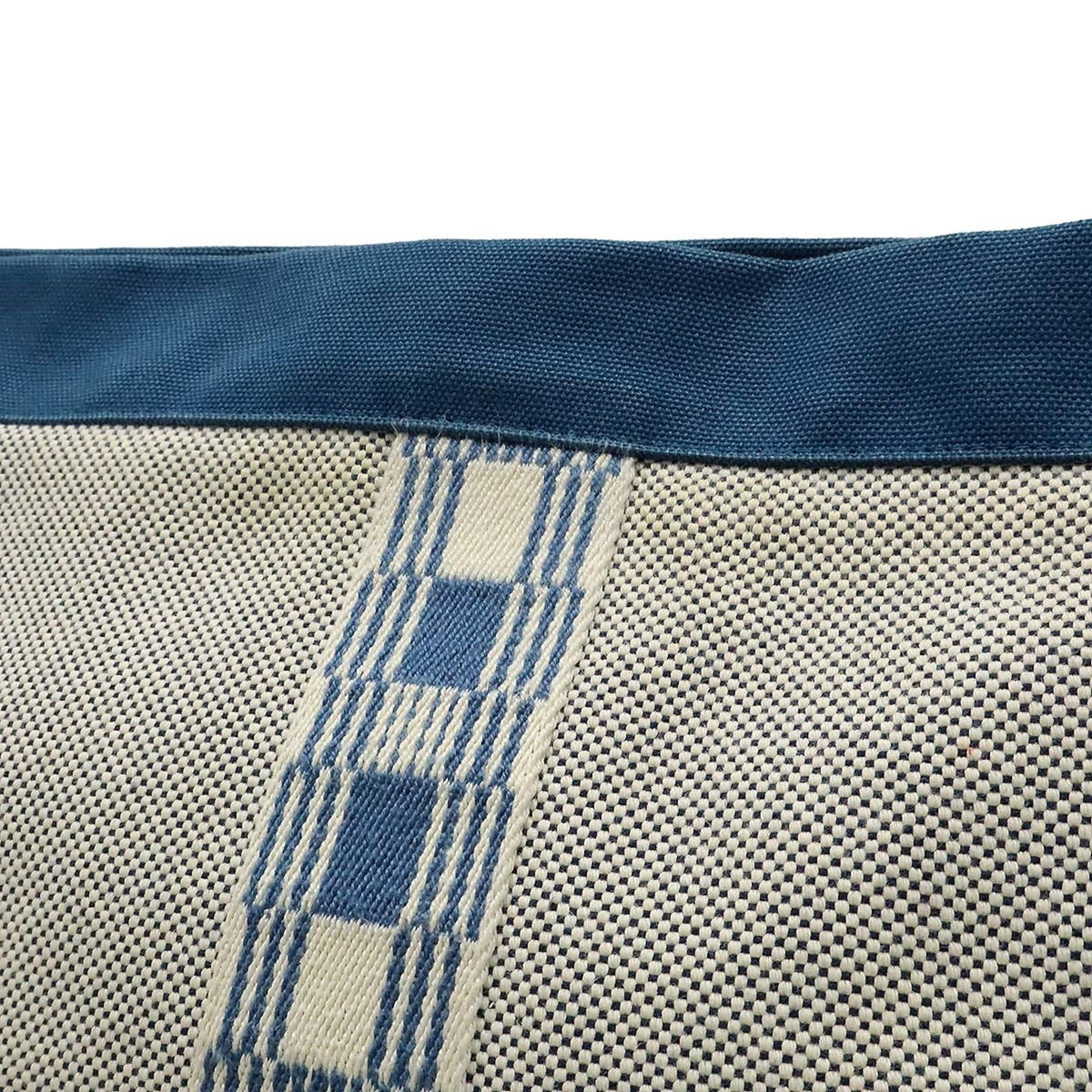 Hermes Blue Ivory Canvas Clutch Bag (Pre-Owned)