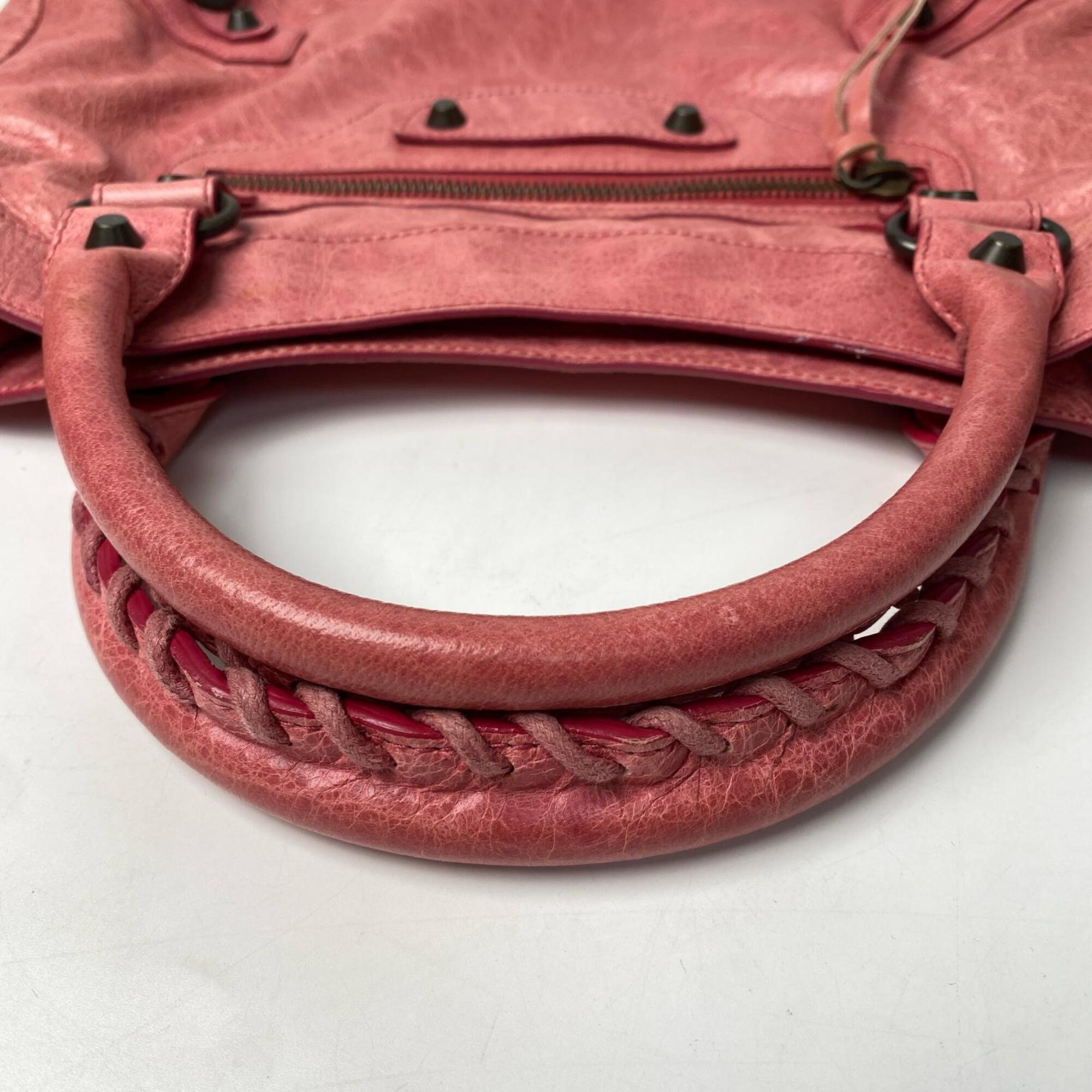 Balenciaga Pink Leather Handbag Shoulder Bag (Pre-Owned)