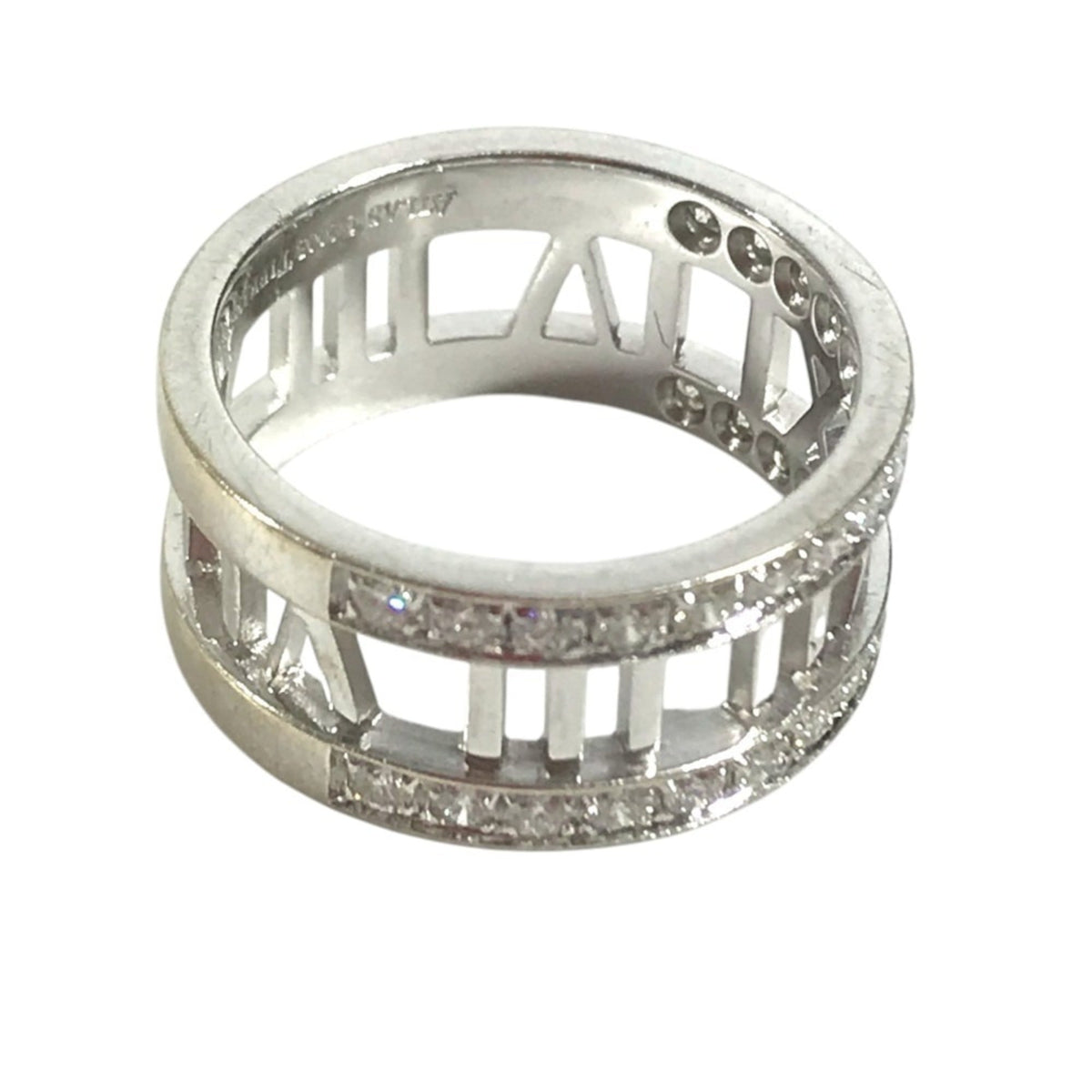 Tiffany Silver White Gold (18K) Band Ring (Pre-Owned)