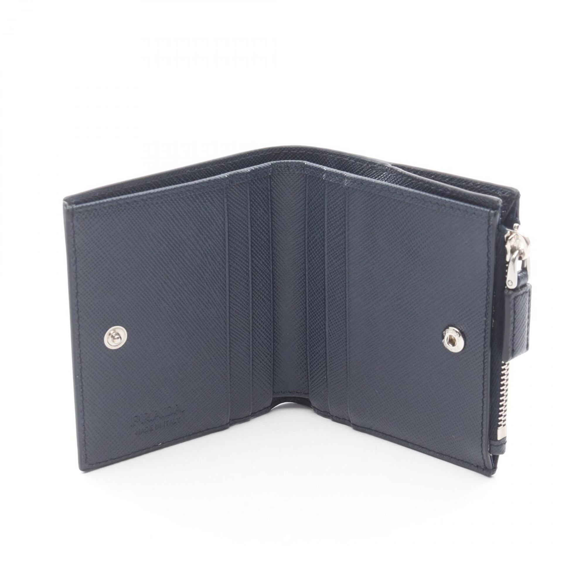 Prada Navy Saffiano Wallet (Bi-Fold) (Pre-Owned)