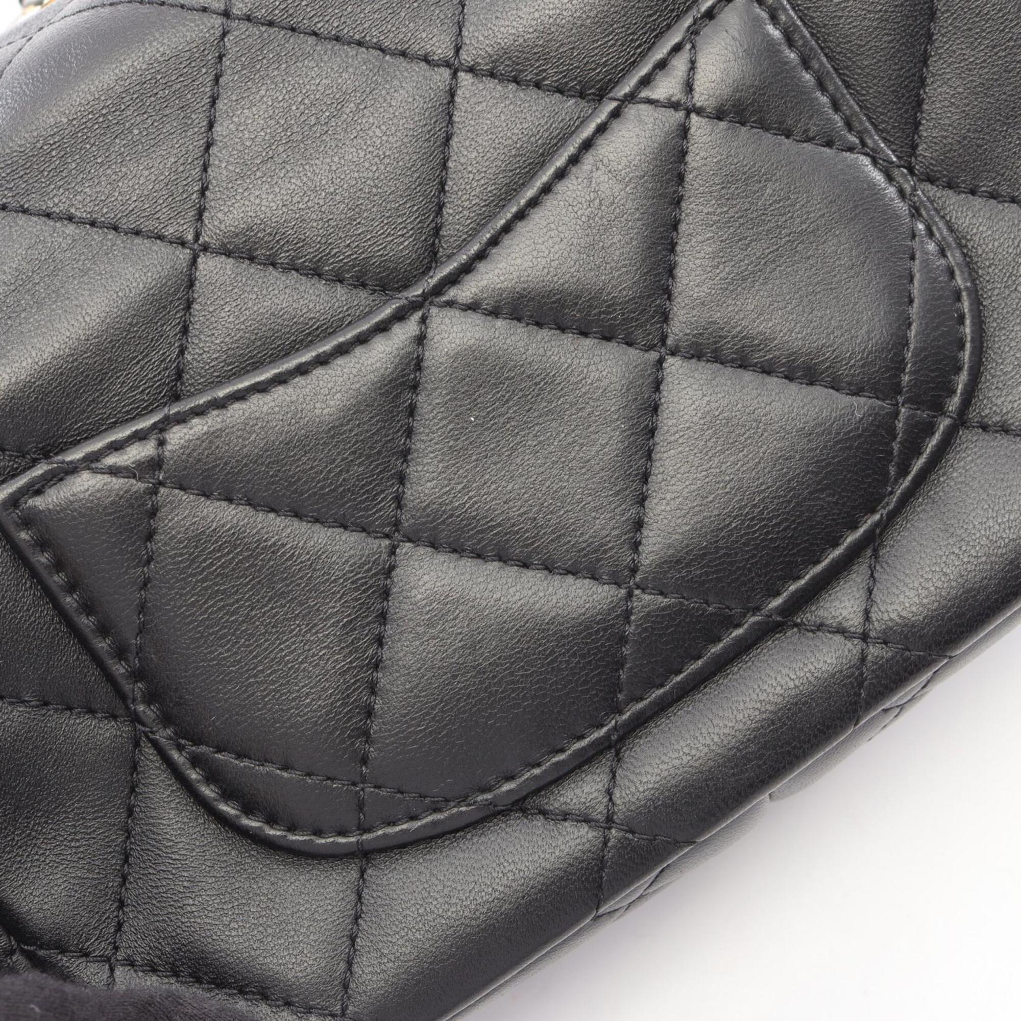 Chanel Black Leather Handbag Shoulder Bag (Pre-Owned)